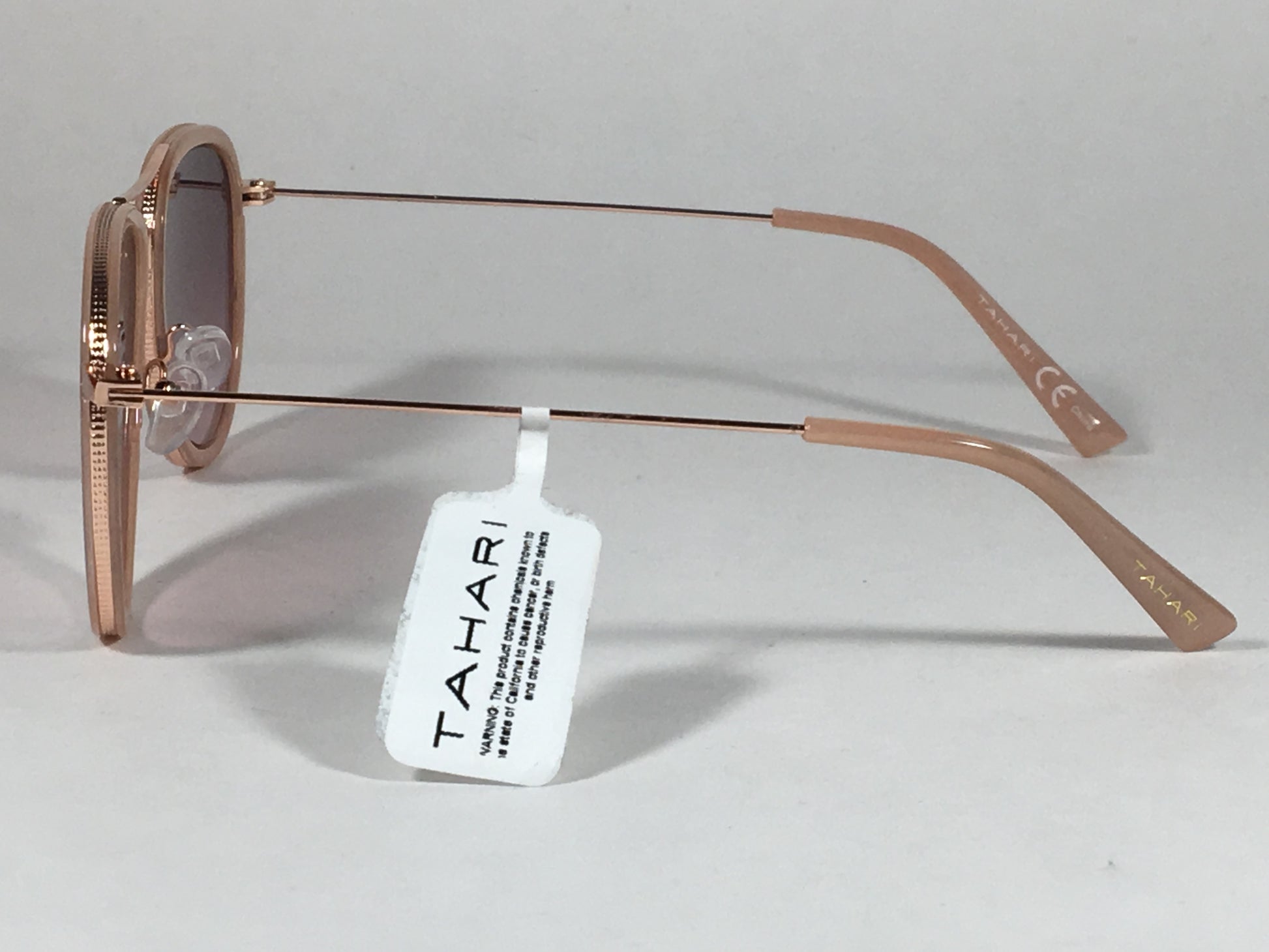 Tahari Aviator Pilot Sunglasses Rose Gold Nude Pink Gradient Lens Th700 Ndrgd - Sunglasses