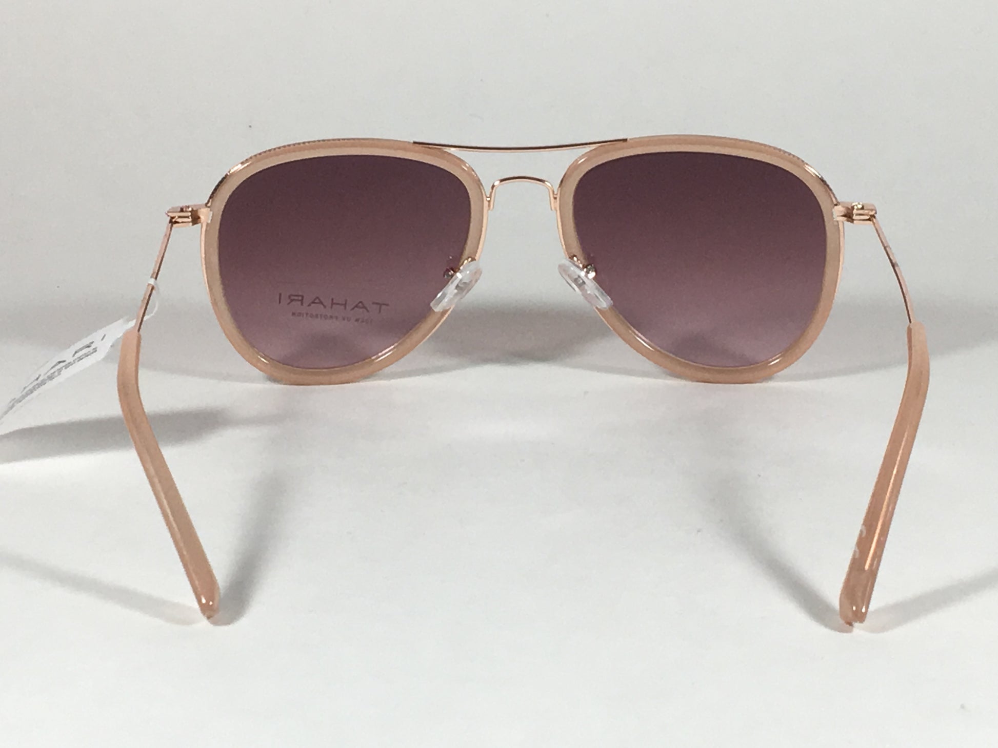 Tahari Aviator Pilot Sunglasses Rose Gold Nude Pink Gradient Lens Th700 Ndrgd - Sunglasses