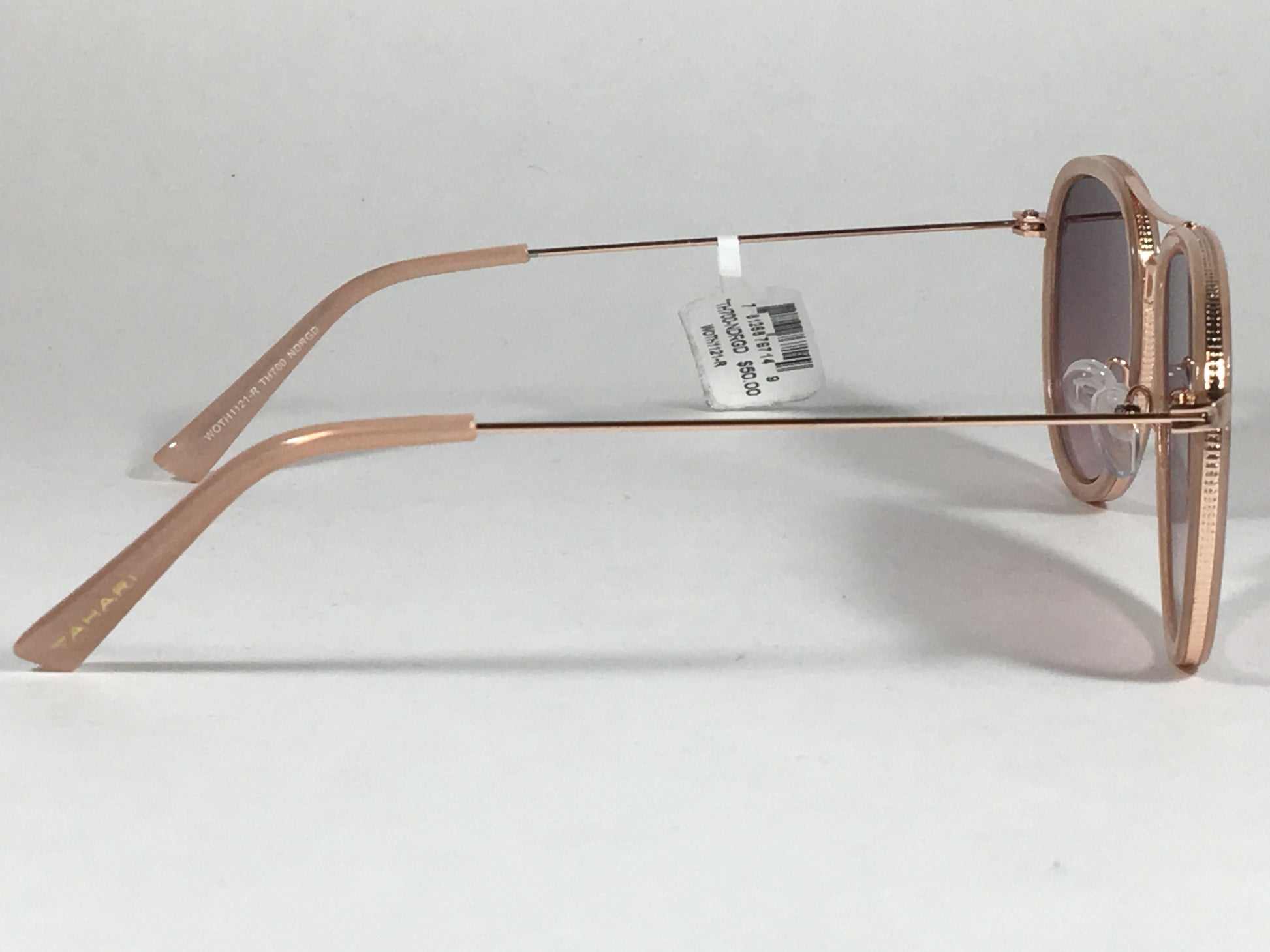 Tahari Aviator Pilot Sunglasses Rose Gold Nude Pink Gradient Lens Th700 Ndrgd - Sunglasses
