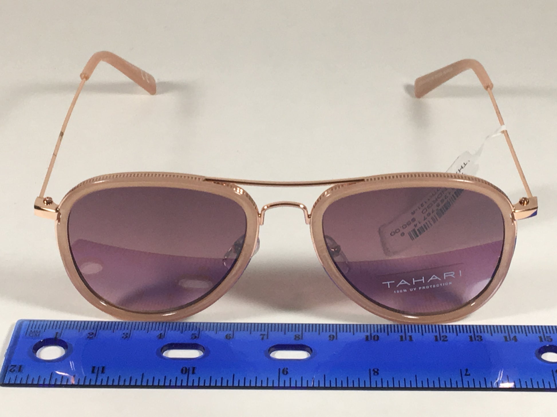 Tahari Aviator Pilot Sunglasses Rose Gold Nude Pink Gradient Lens Th700 Ndrgd - Sunglasses