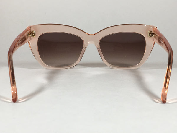 laurel cateye sunglasses, clear & rose pink gold flash