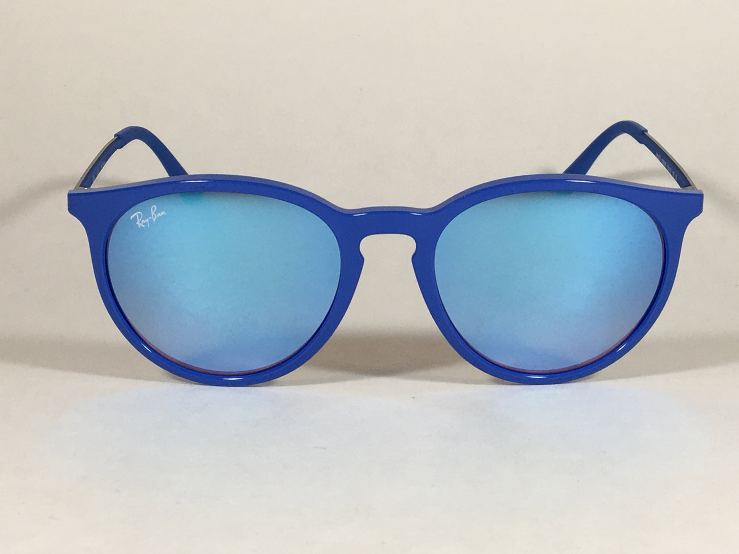 Ray-Ban Round Phantos Wayfarer Sunglasses Metal Blue Flash Rb4274 6260/b7 - Sunglasses