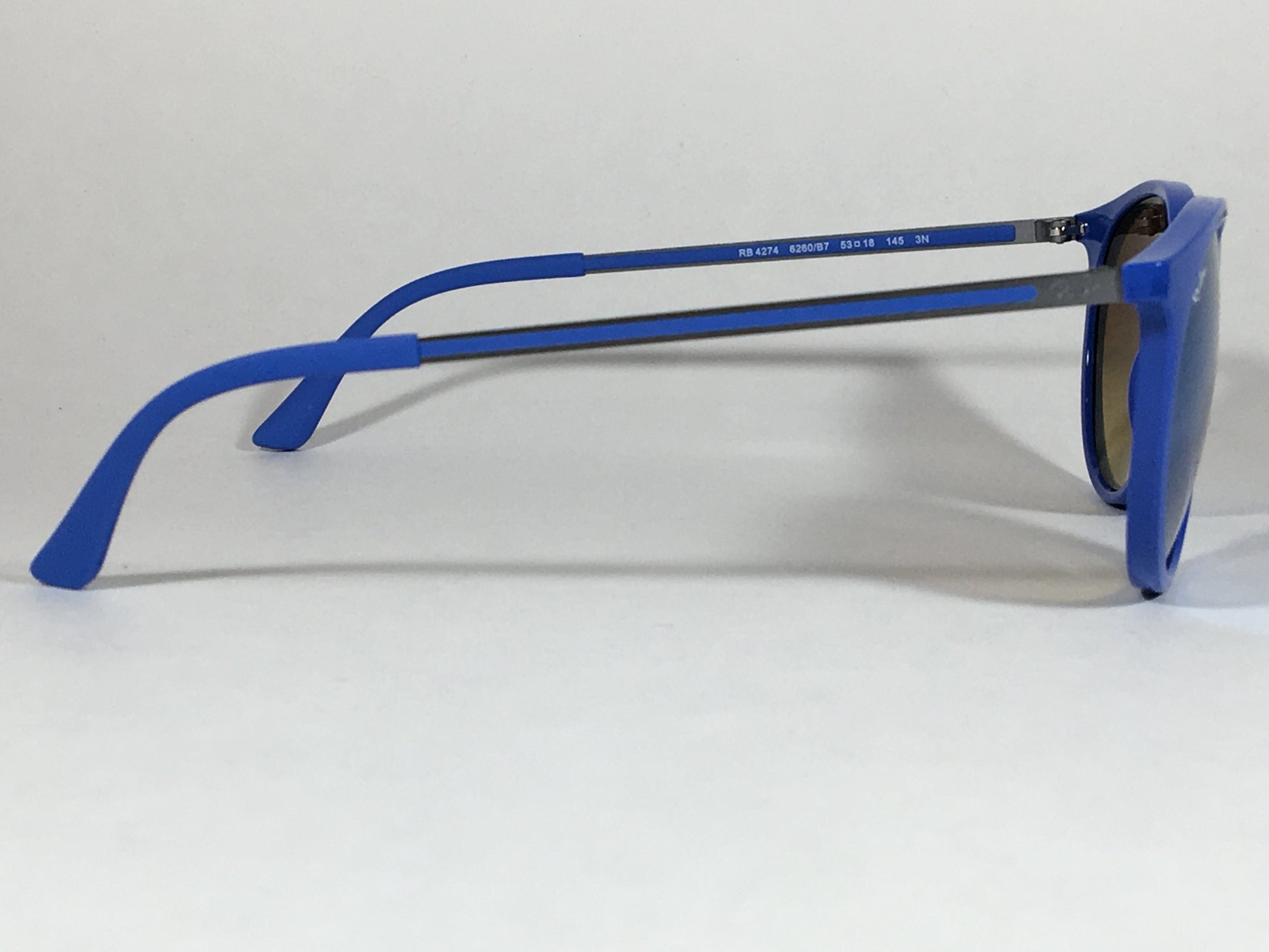 Ray-Ban Round Phantos Wayfarer Sunglasses Metal Blue Flash Rb4274 6260/b7 - Sunglasses