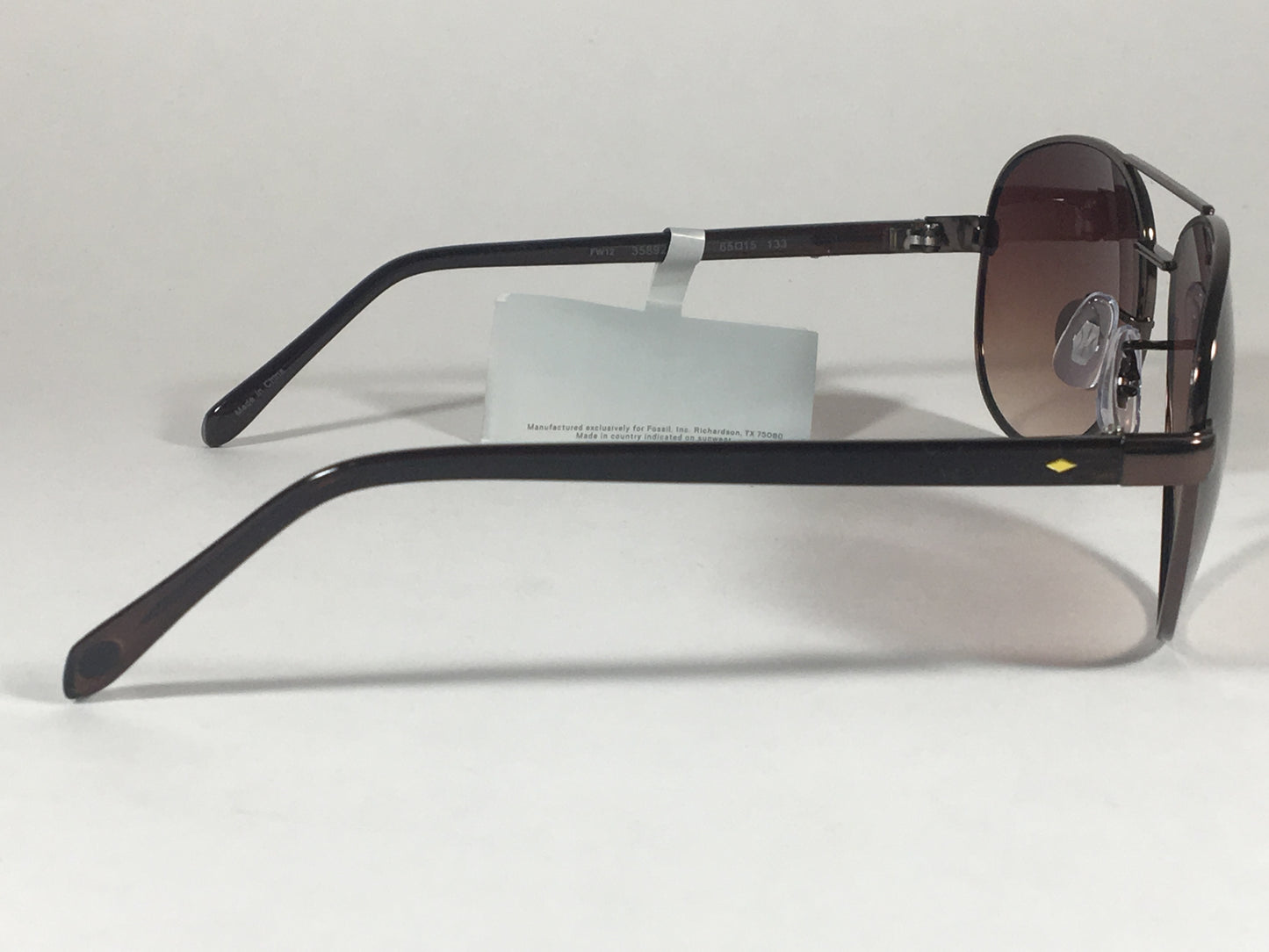 Fossil Aviator Sunglasses Dark Brown Frame Brown Gradient Lens Pilot Fw12 - Sunglasses
