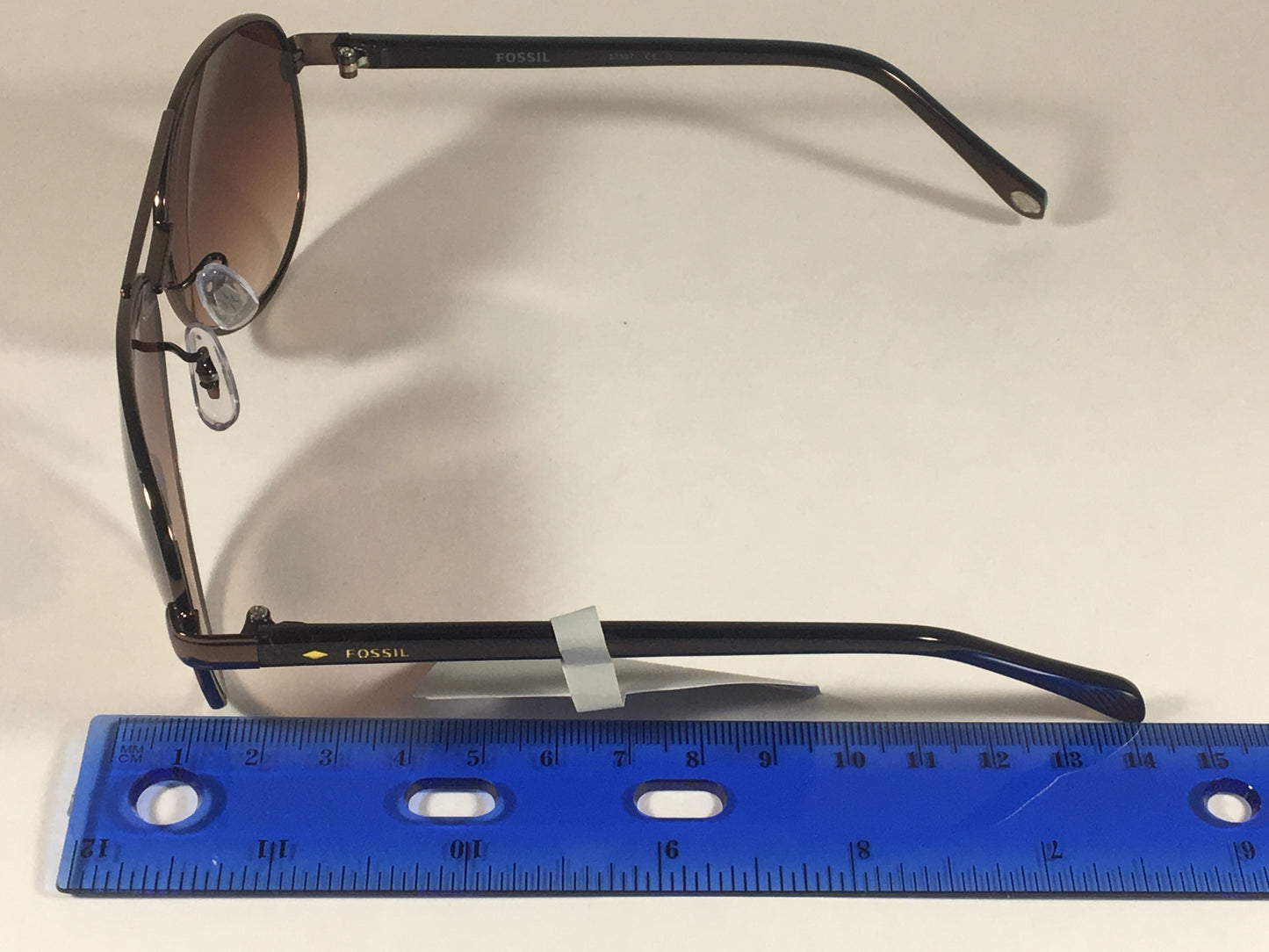 Fossil Aviator Sunglasses Dark Brown Frame Brown Gradient Lens Pilot Fw12 - Sunglasses