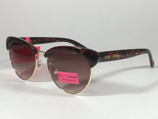 Betsey Johnson Catty Club Sunglasses Gold Brown Tortoise Gradient Cat Eye - Sunglasses