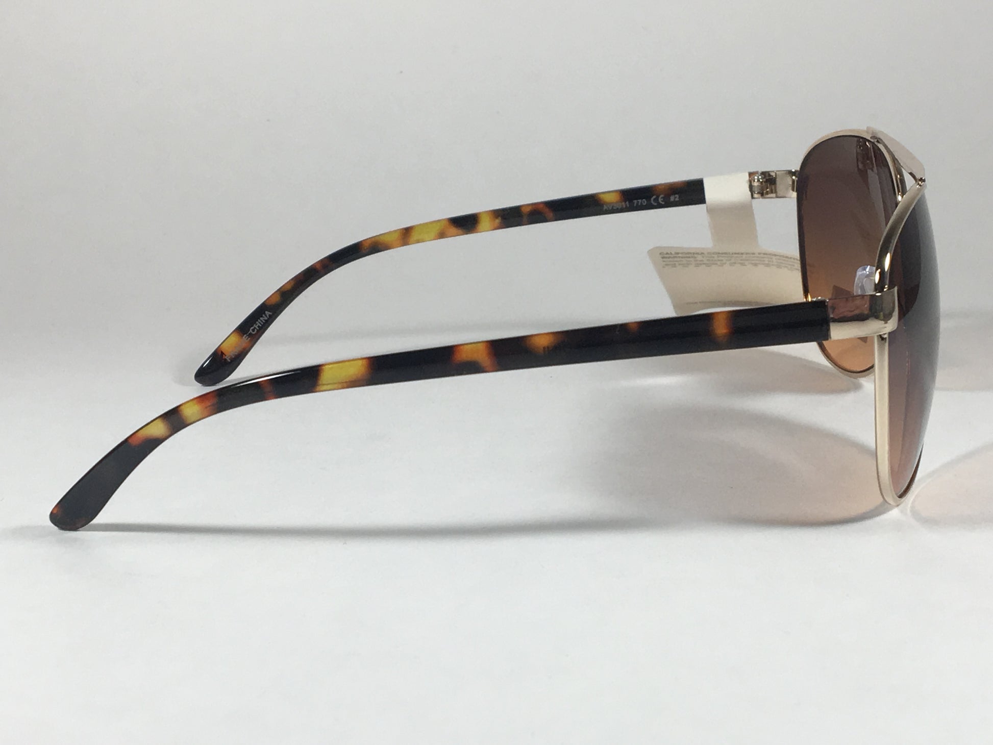 Adrienne Vittadini Womens Aviator Sunglasses Gold Tortoise Brown Gradient Lens Av3011 770 - Sunglasses