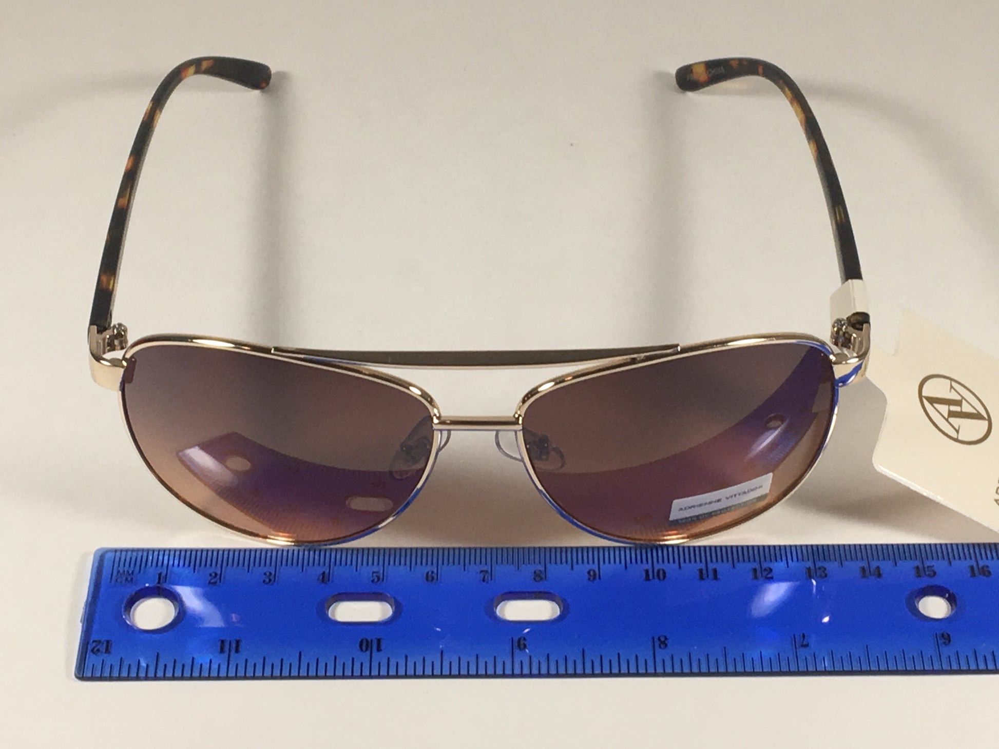 Adrienne Vittadini Womens Aviator Sunglasses Gold Tortoise Brown Gradient Lens Av3011 770 - Sunglasses