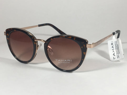 Tahari Womens Cat Eye Sunglasses Gold Tortoise Frame Brown Gradient Lens Th704 Ts - Sunglasses