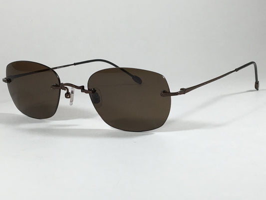 John Varvatos Mens Rimless Sunglasses Jv V793 Artisan Collection Brown Bronze - Sunglasses