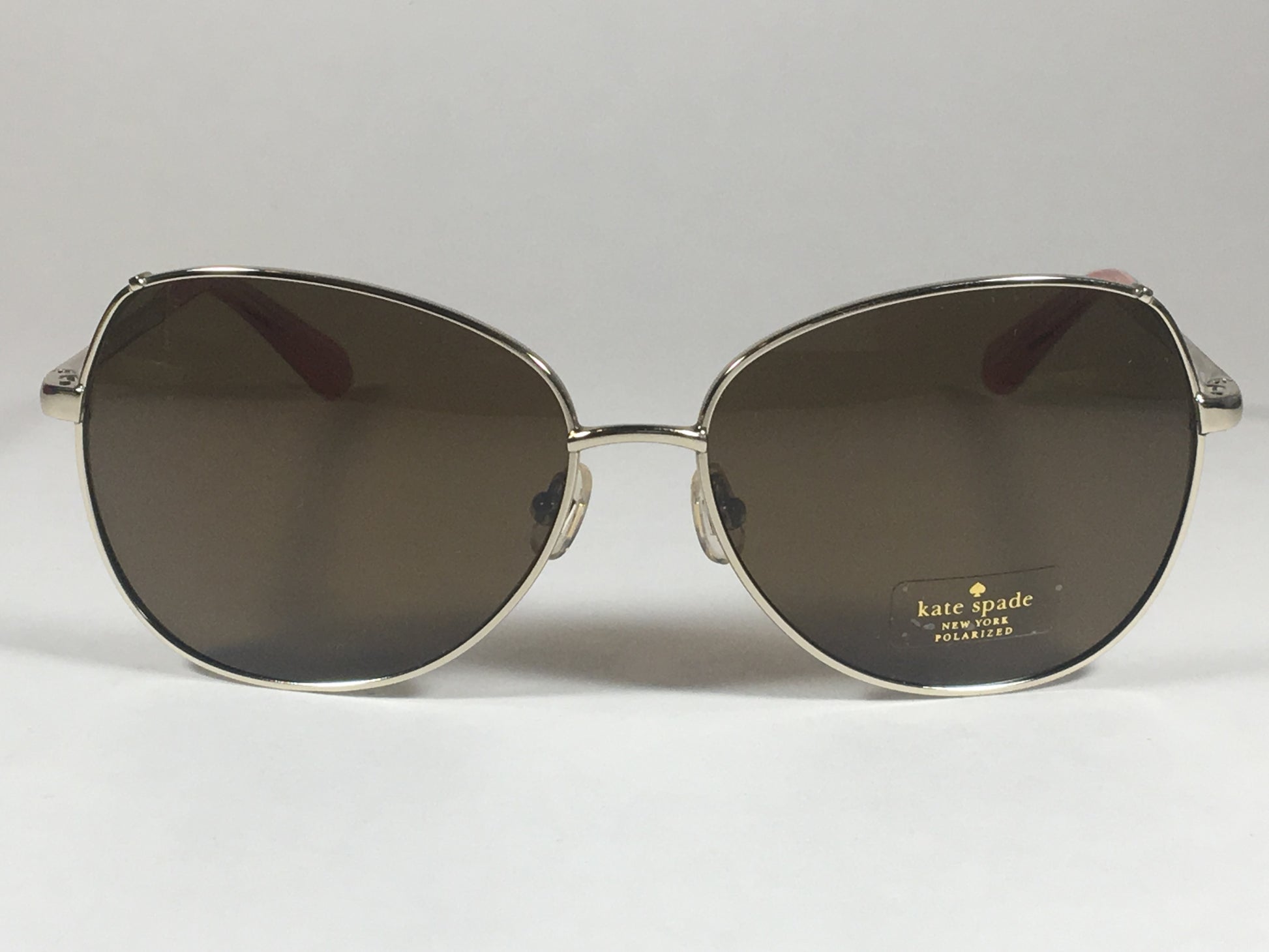 Kate Spade Polarized Candida 03Yg Vw Pilot Sunglasses Womens Silver Aviator Brown Lens - Sunglasses
