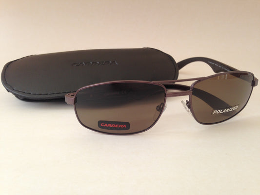 Carrera 6007/s Polarized Rectangle Sunglasses Wide Pilot Bronze / Gunmetal Brown - Sunglasses