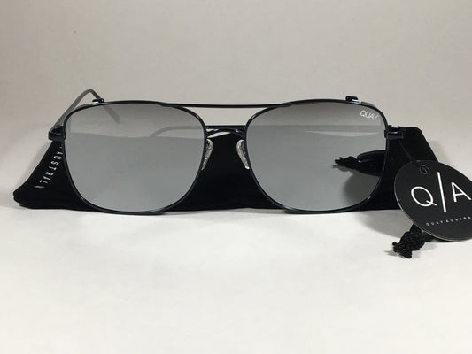 Quay Weekend Warrior Pilot Sunglasses Aviator Dark Navy Metal Silver Mirror Lens Qm000198 Nvy/slv - Sunglasses