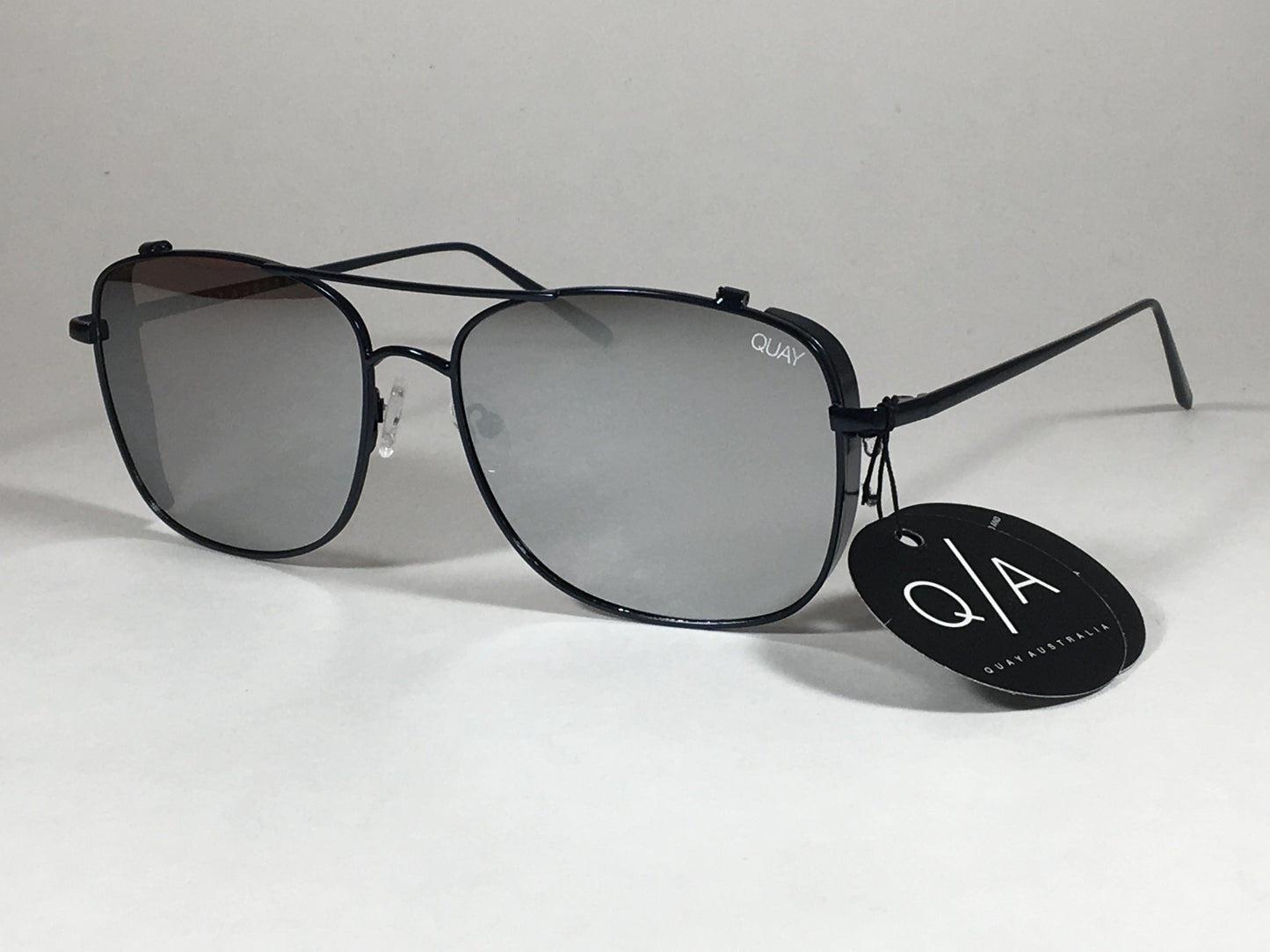 Quay Weekend Warrior Pilot Sunglasses Aviator Dark Navy Metal Silver Mirror Lens Qm000198 Nvy/slv - Sunglasses