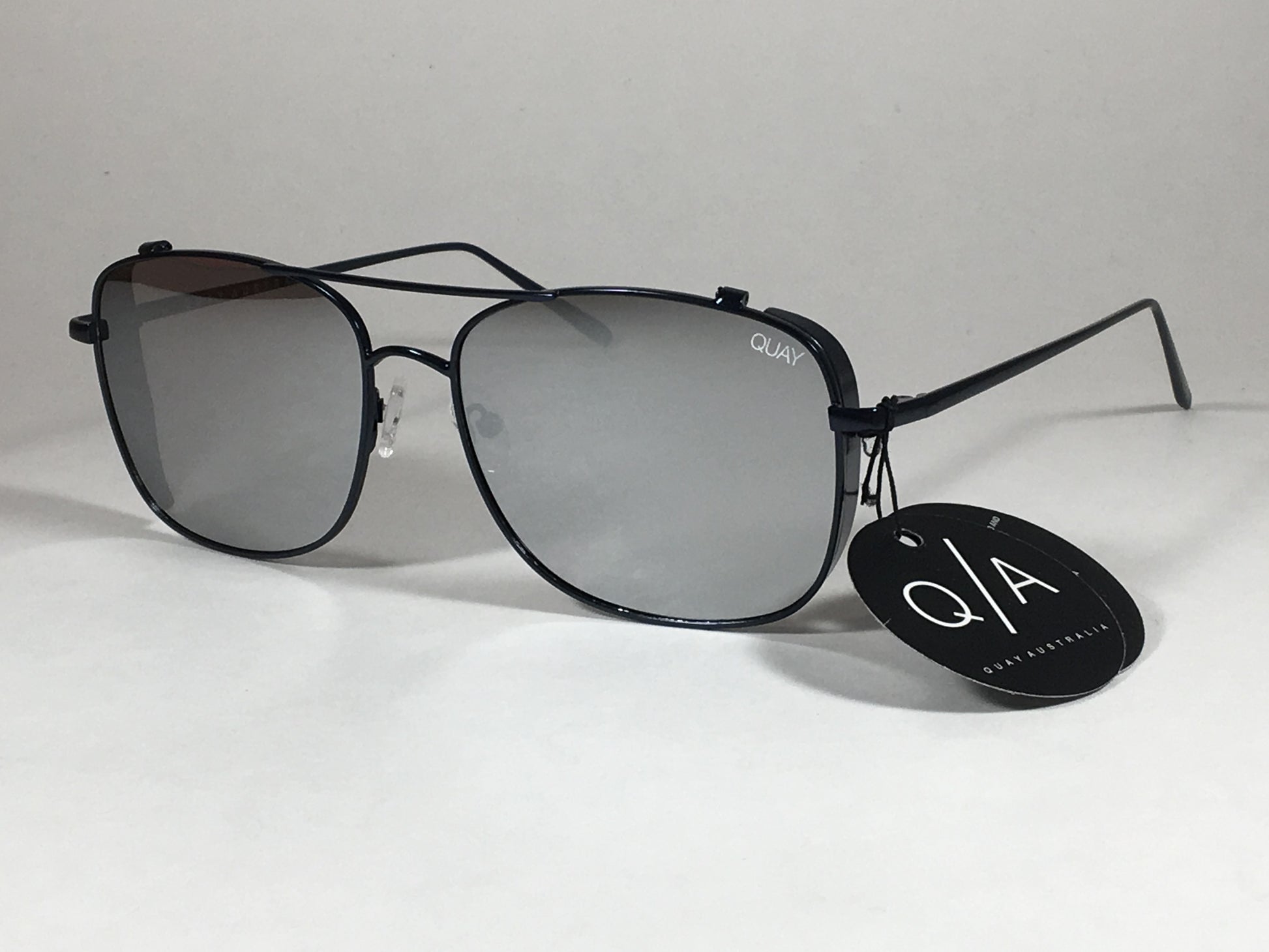 Quay Weekend Warrior Pilot Sunglasses Aviator Dark Navy Metal Silver Mirror Lens Qm000198 Nvy/slv - Sunglasses