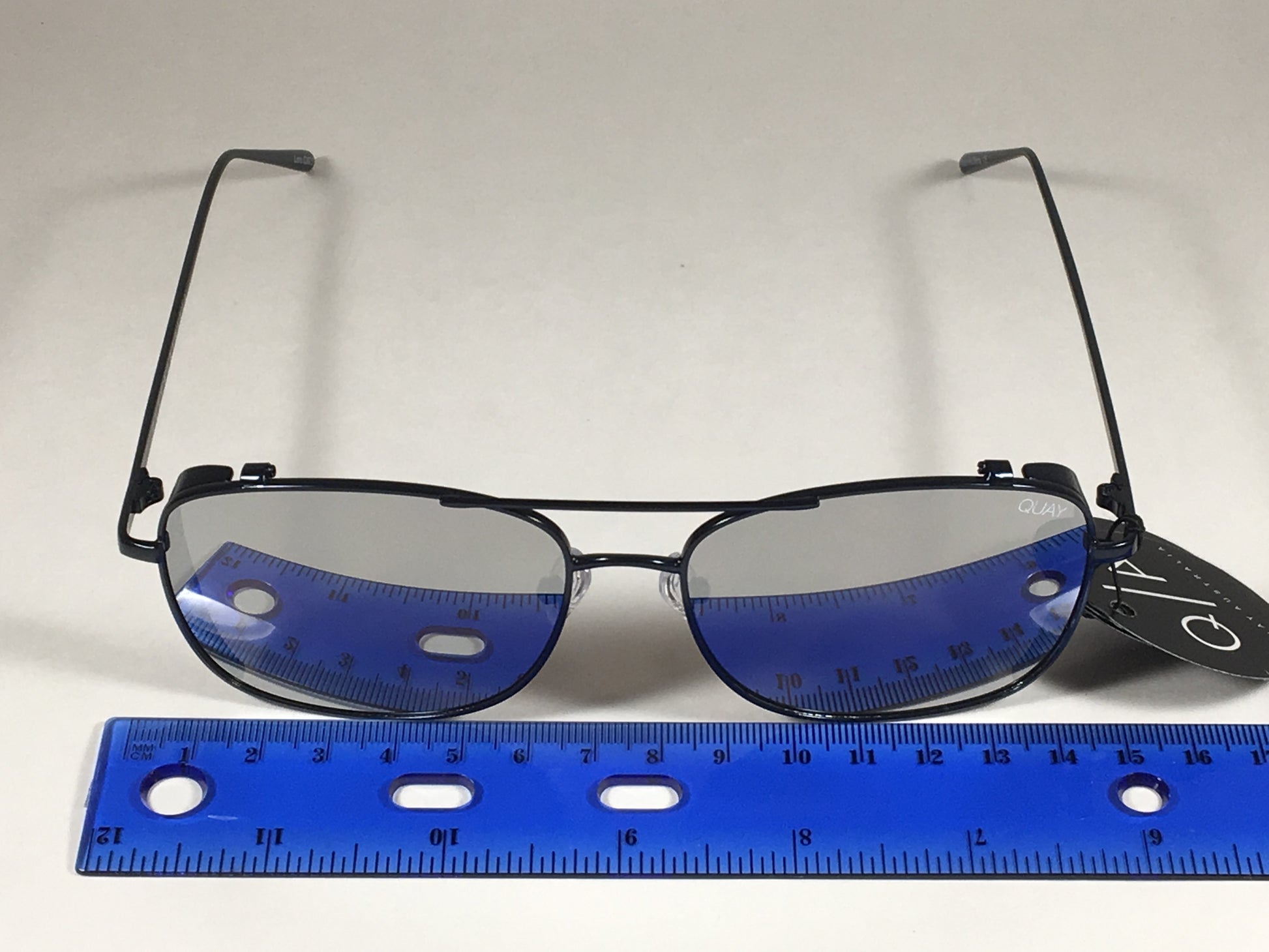 Quay Weekend Warrior Pilot Sunglasses Aviator Dark Navy Metal Silver Mirror Lens Qm000198 Nvy/slv - Sunglasses