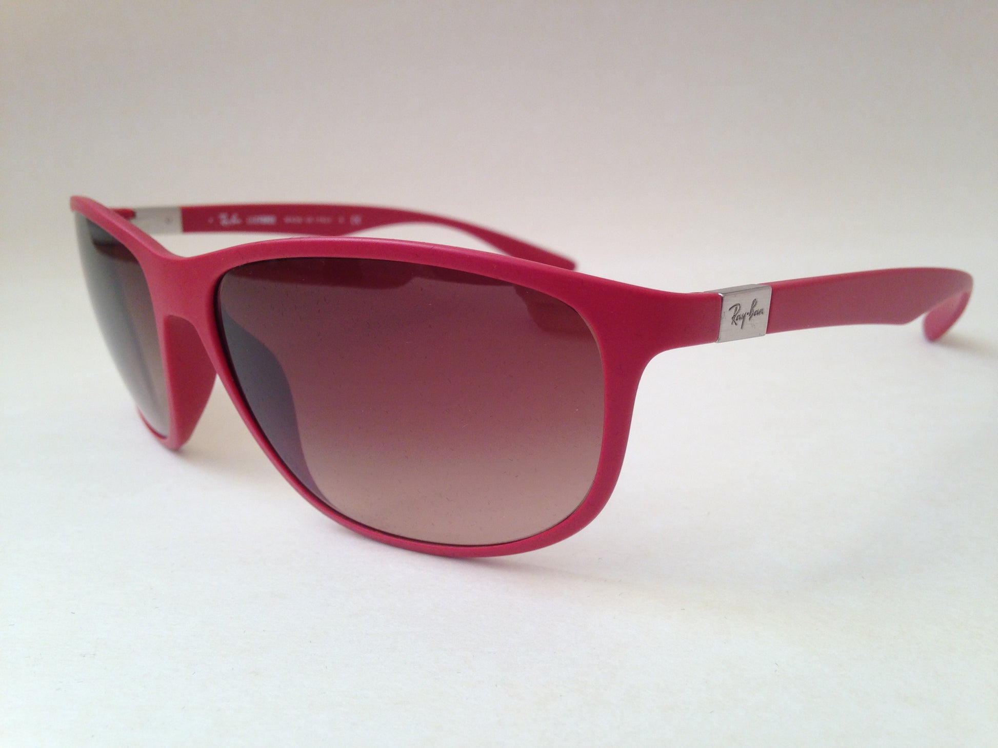 Ray Ban Tech Wrap Sunglasses LiteForce Matte Red Frame Brown Gradient TheSunglassFashion