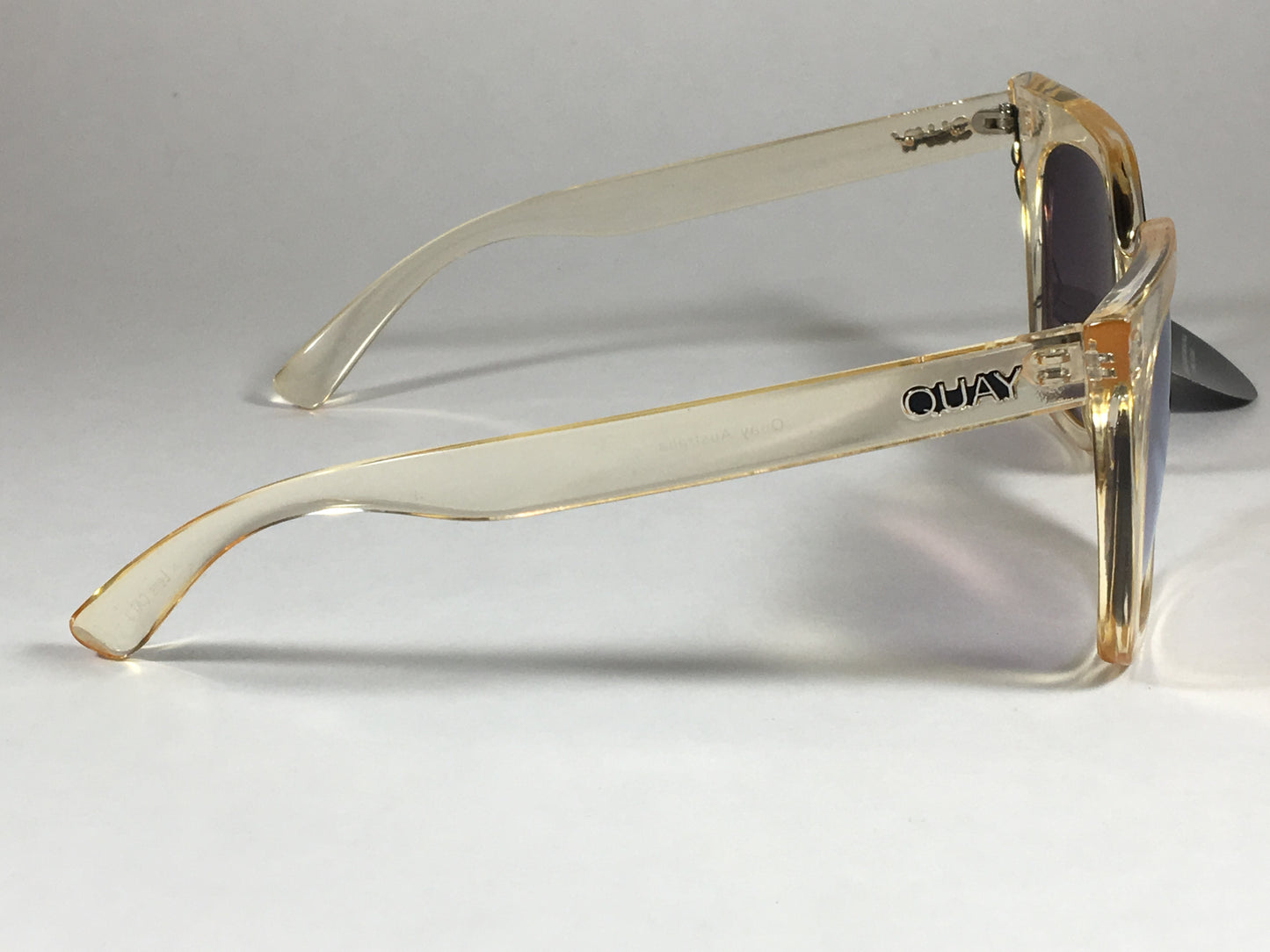 Quay Harper Sunglasses Cat Eye Clear Gold Plastic Gold Pink Mirror Lens Qw000157 Gold/gold - Sunglasses