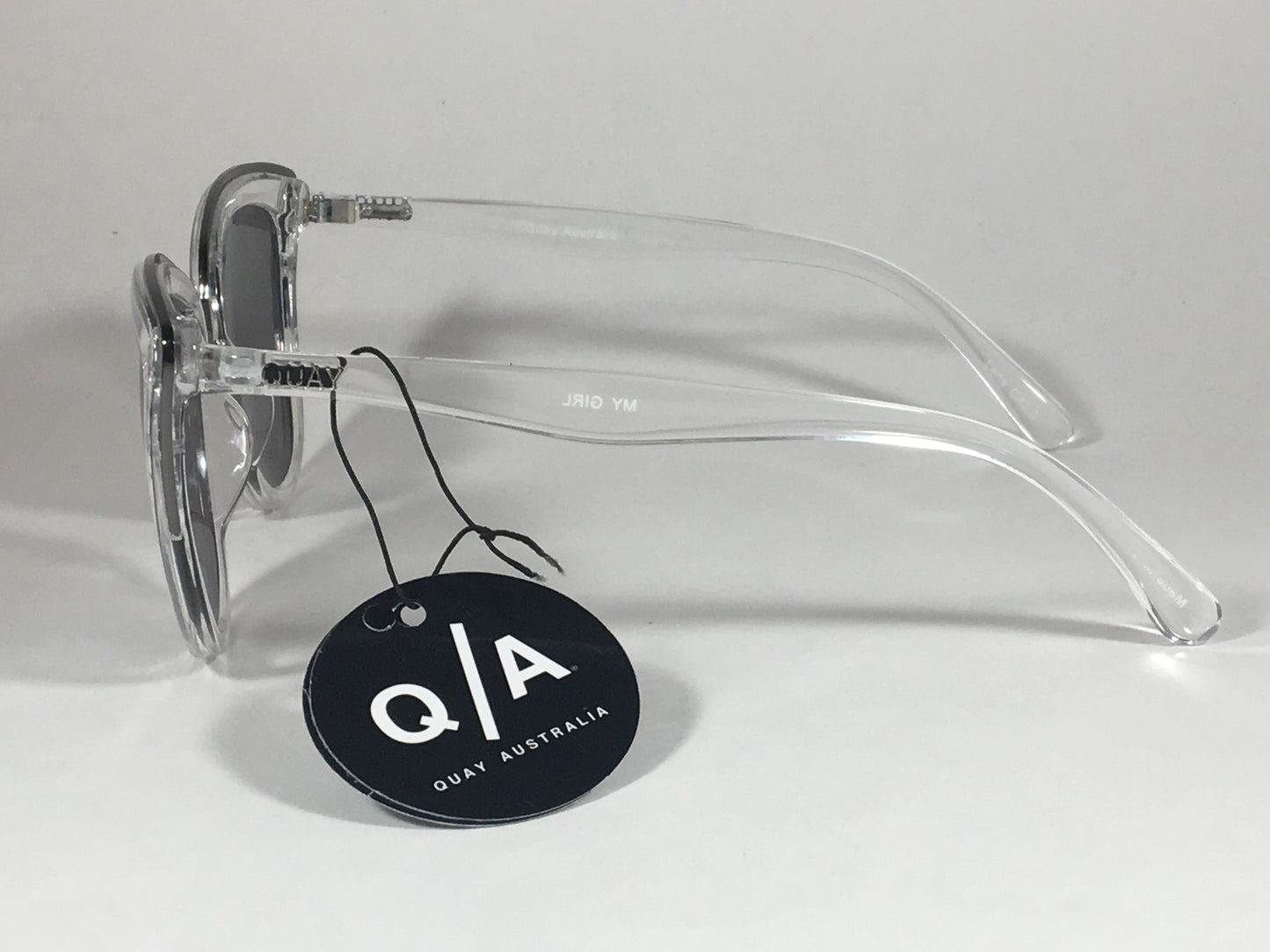 Quay My Girl Sunglasses Cat Eye Clear Crystal Silver Gray Mirror Lens Qw000065 Clr/slv - Sunglasses