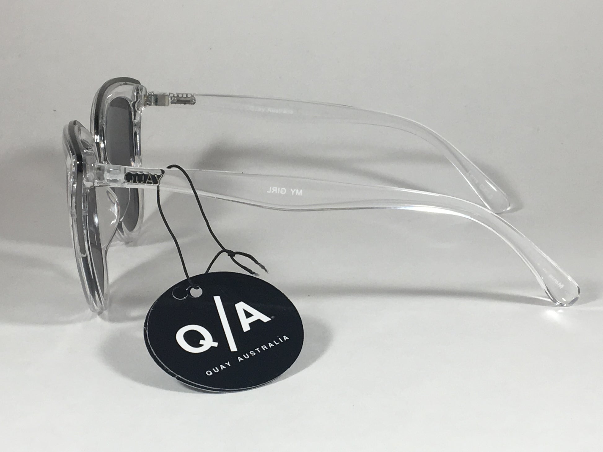 Quay My Girl Sunglasses Cat Eye Clear Crystal Silver Gray Mirror Lens Qw000065 Clr/slv - Sunglasses