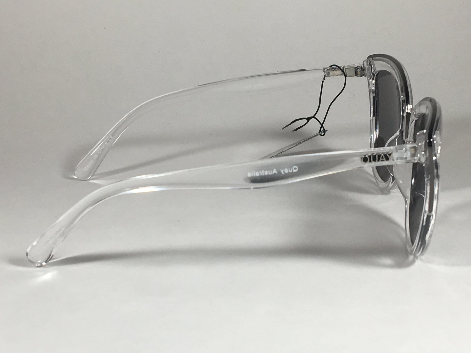 Quay My Girl Sunglasses Cat Eye Clear Crystal Silver Gray Mirror Lens Qw000065 Clr/slv - Sunglasses