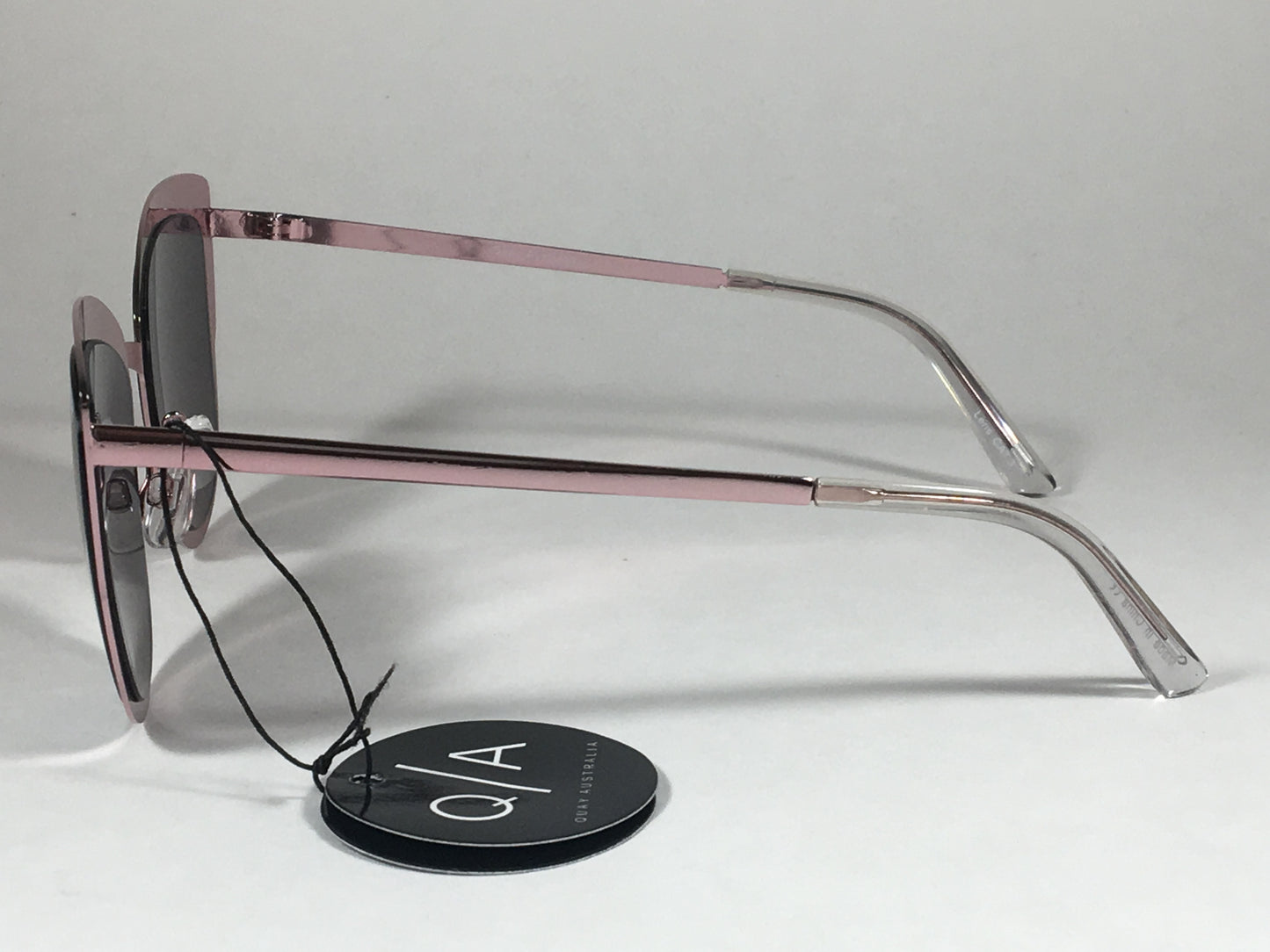 Quay Super Girl Sunglasses Large Cat Eye Shiny Pink Metal Silver Mirror Lens Qw000138 Pnk/slv - Sunglasses