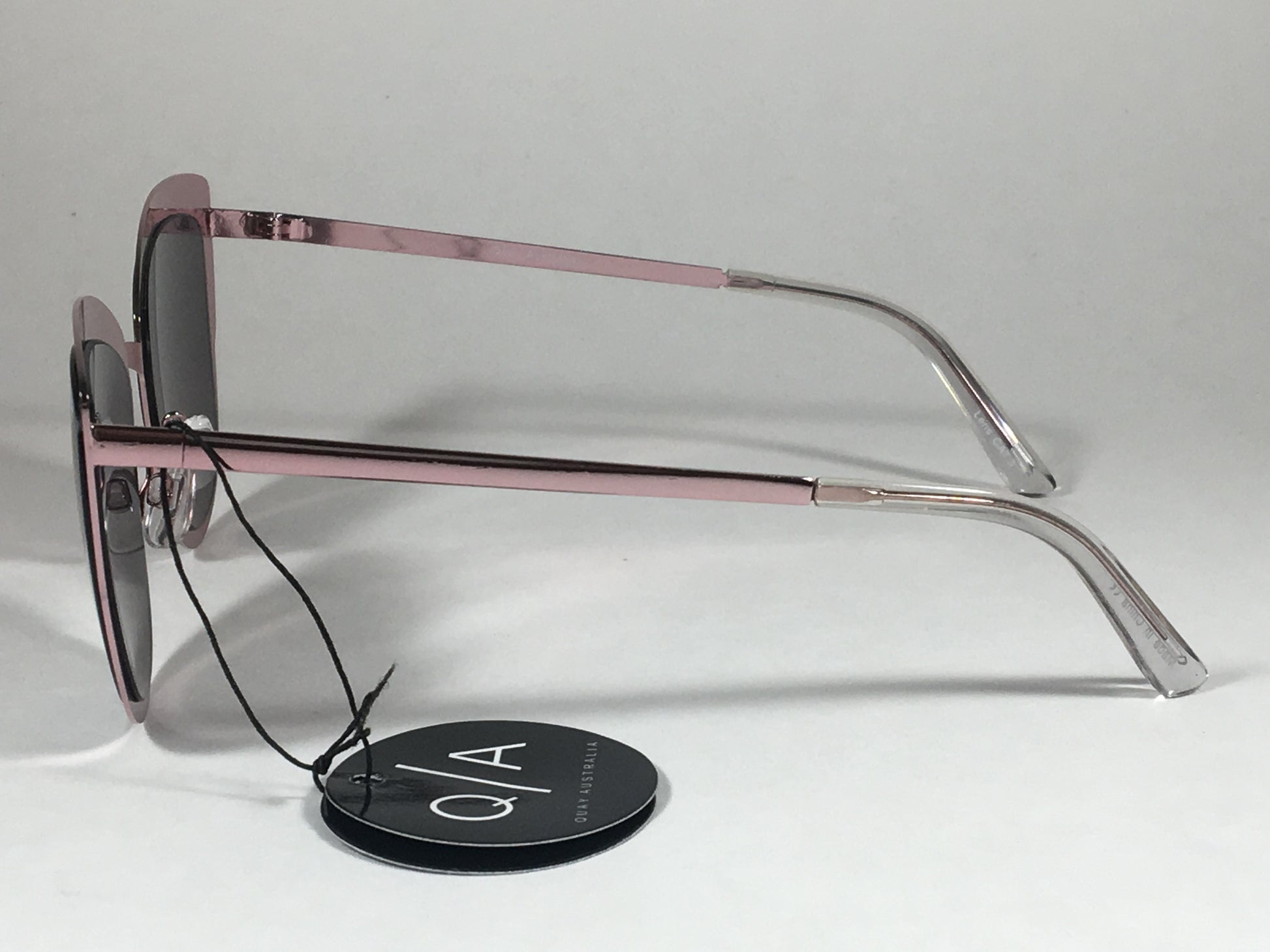Quay Super Girl Sunglasses Large Cat Eye Shiny Pink Metal Silver Mirror Lens Qw000138 Pnk/slv - Sunglasses