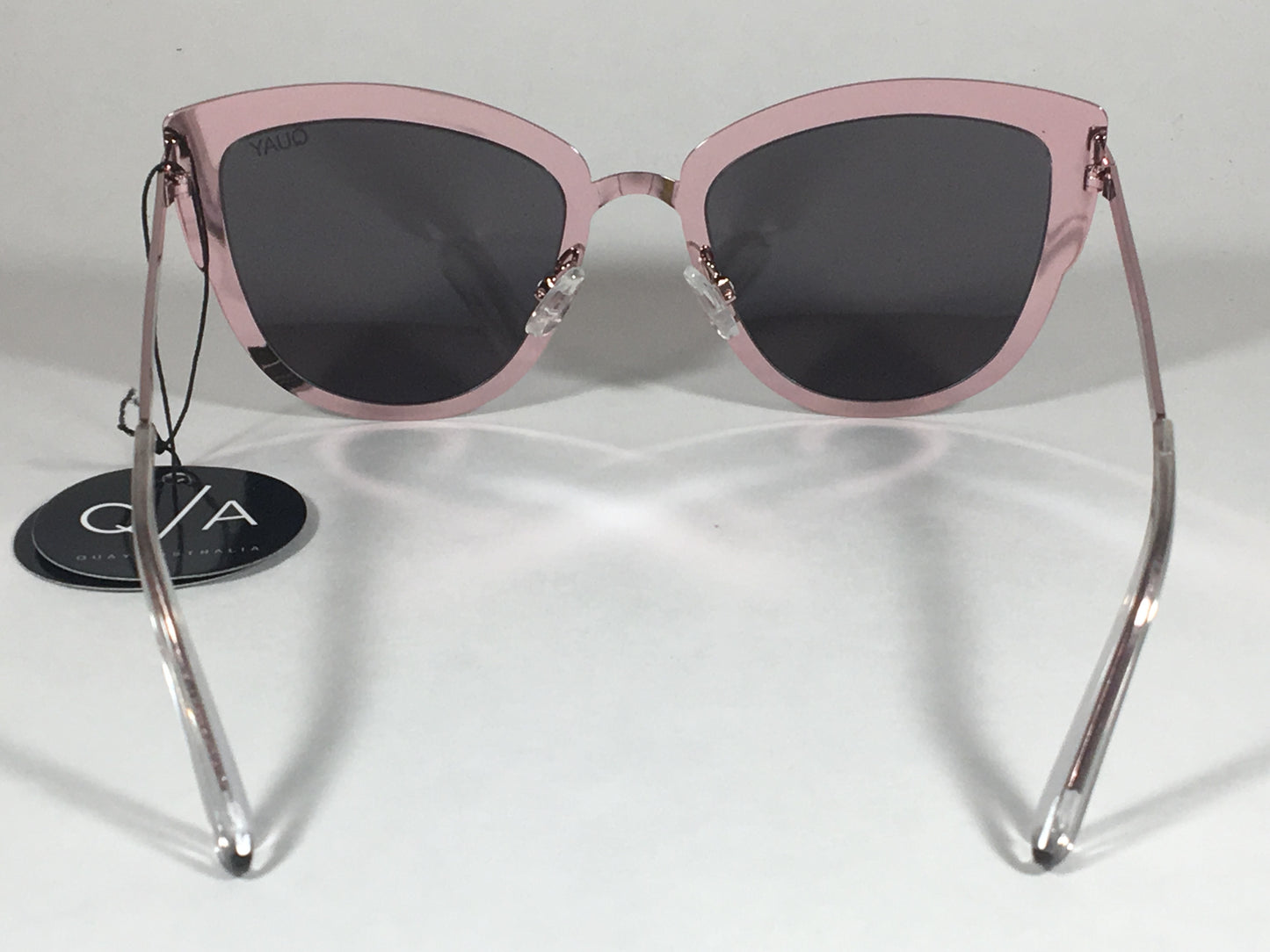 Quay Super Girl Sunglasses Large Cat Eye Shiny Pink Metal Silver Mirror Lens Qw000138 Pnk/slv - Sunglasses