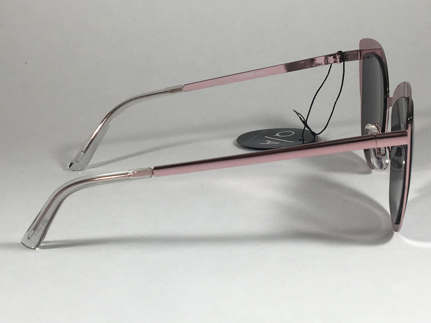 Quay Super Girl Sunglasses Large Cat Eye Shiny Pink Metal Silver Mirror Lens Qw000138 Pnk/slv - Sunglasses