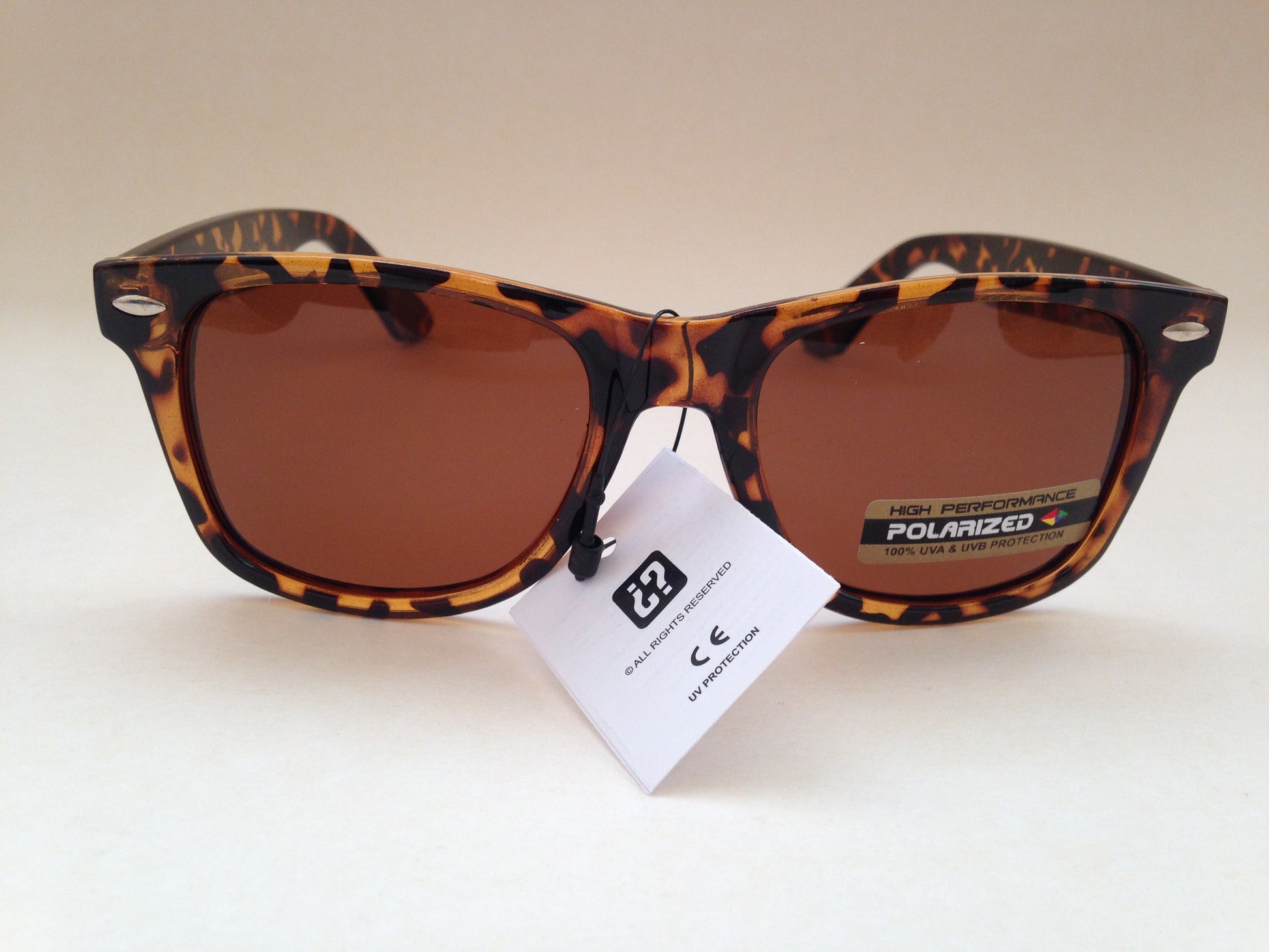 Mens Sunglasses Polarized Wf Brown Tortoise Square Original Retro Style 53 Mm - Sunglasses