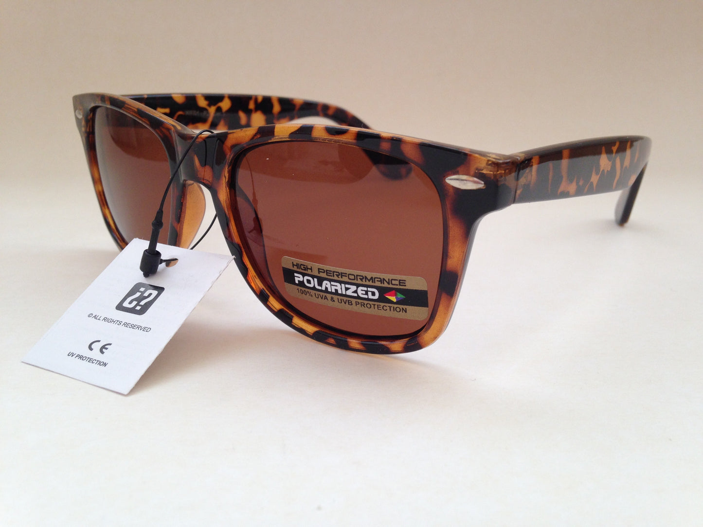 Mens Sunglasses Polarized Wf Brown Tortoise Square Original Retro Style 53 Mm - Sunglasses