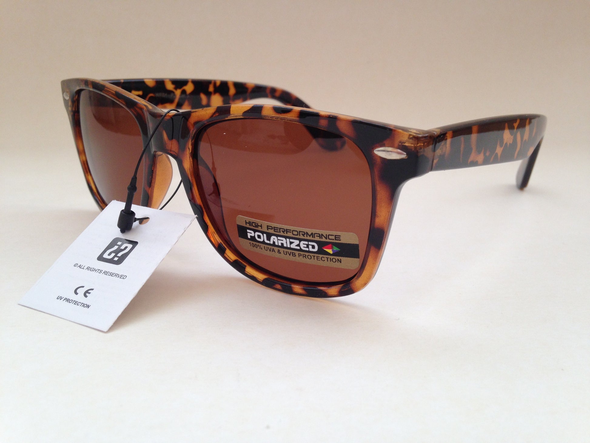 Mens Sunglasses Polarized Wf Brown Tortoise Square Original Retro Style 53 Mm - Sunglasses