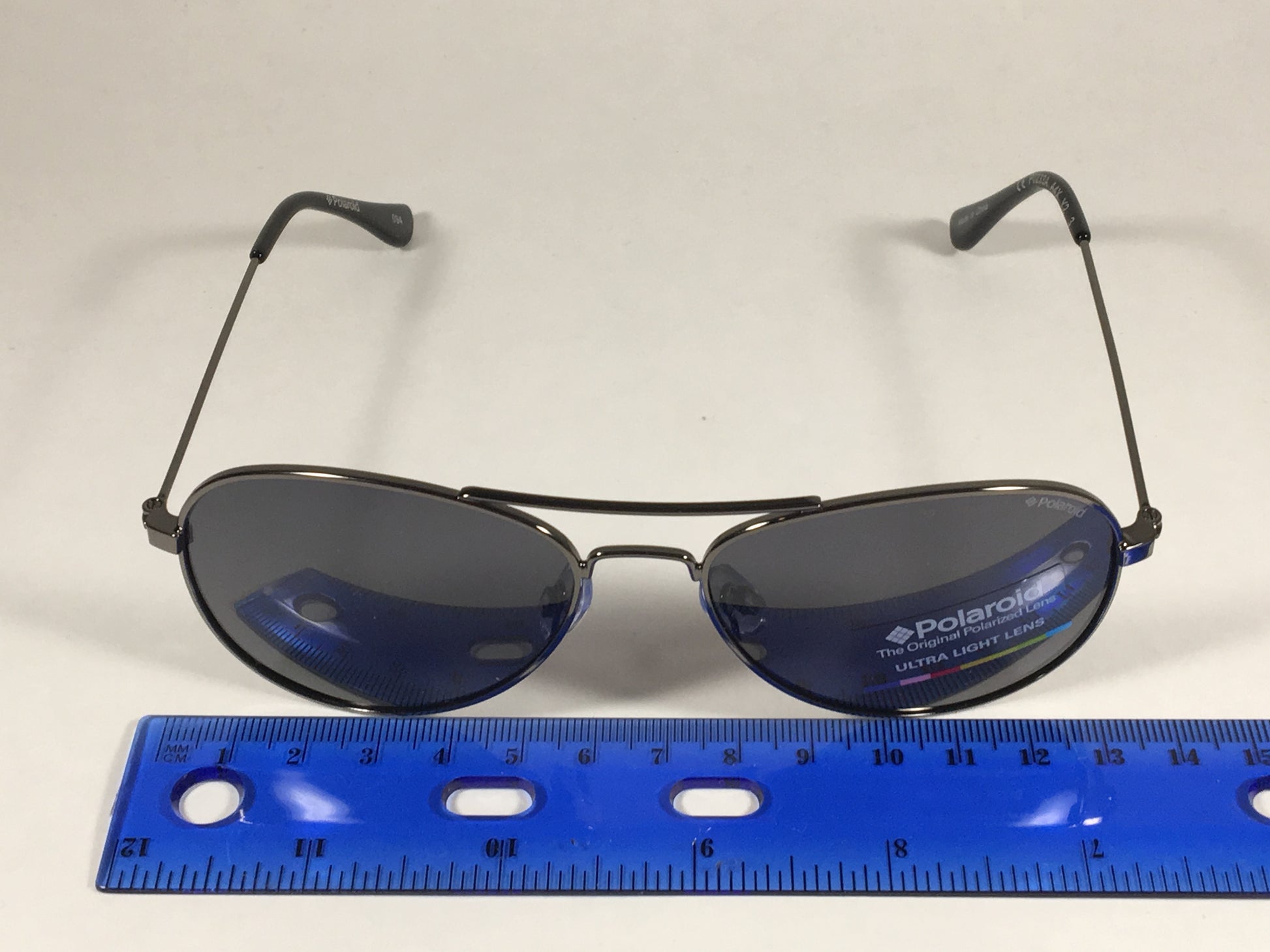Polaroid Polarized Aviator Pilot Sunglasses Gunmetal Gray Metal Wire P0233A A4X Gun 56Mm - Sunglasses