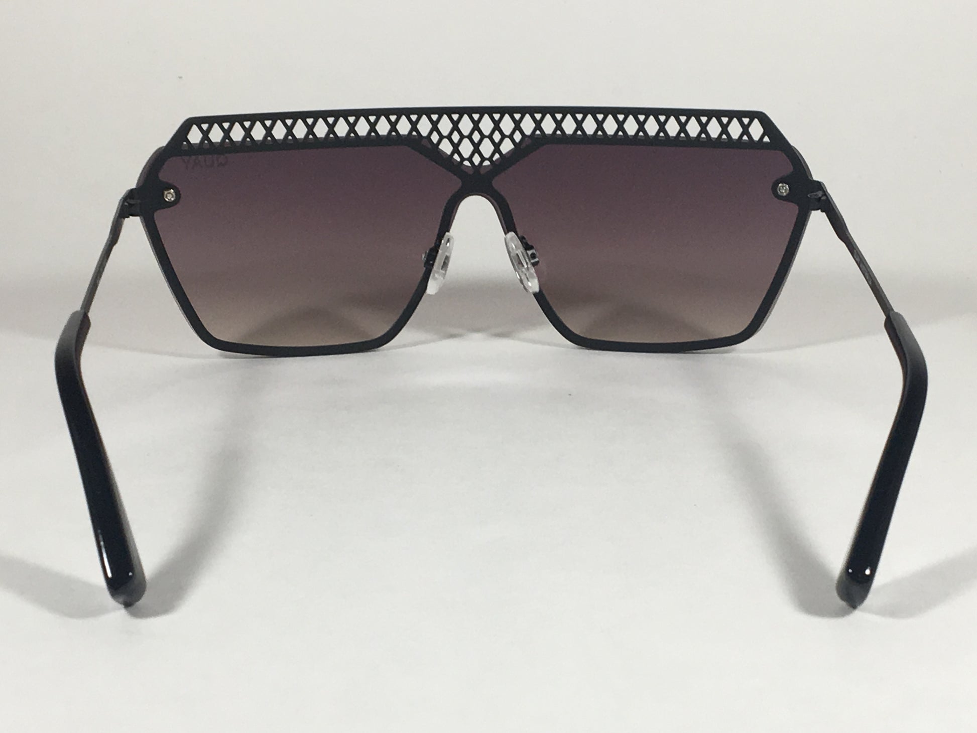 Quay Australia Hall of Fame Shield Sunglasses Black Metal Gray