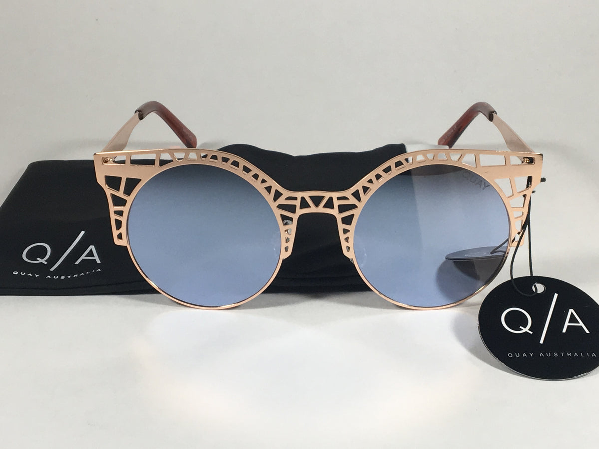 NEW! Quay Australia Cat-Eye Rose Glow Up Sunglasses in Pink and Gold Quay Australia Fleur Sunglasses Round Cat Eye Rose Gold  main image 2
