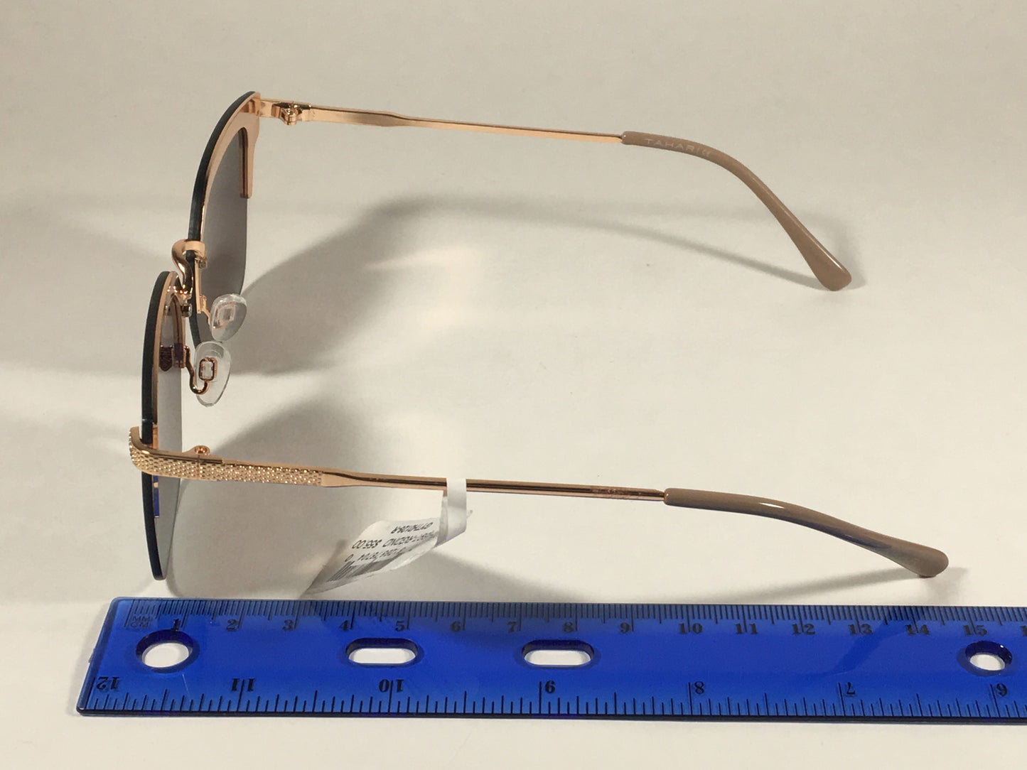 Tahari Rimless Square Sunglasses Rose Gold Nude Brown Gradient Lens Th697 Rgdnd - Sunglasses