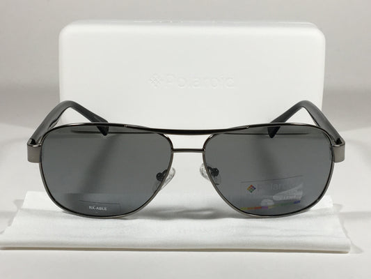 Polaroid Pld2005/s V81Ah Polarized Aviator Pilot Sunglasses Black Ruthenium Gray Frame With Gray Lens - Sunglasses