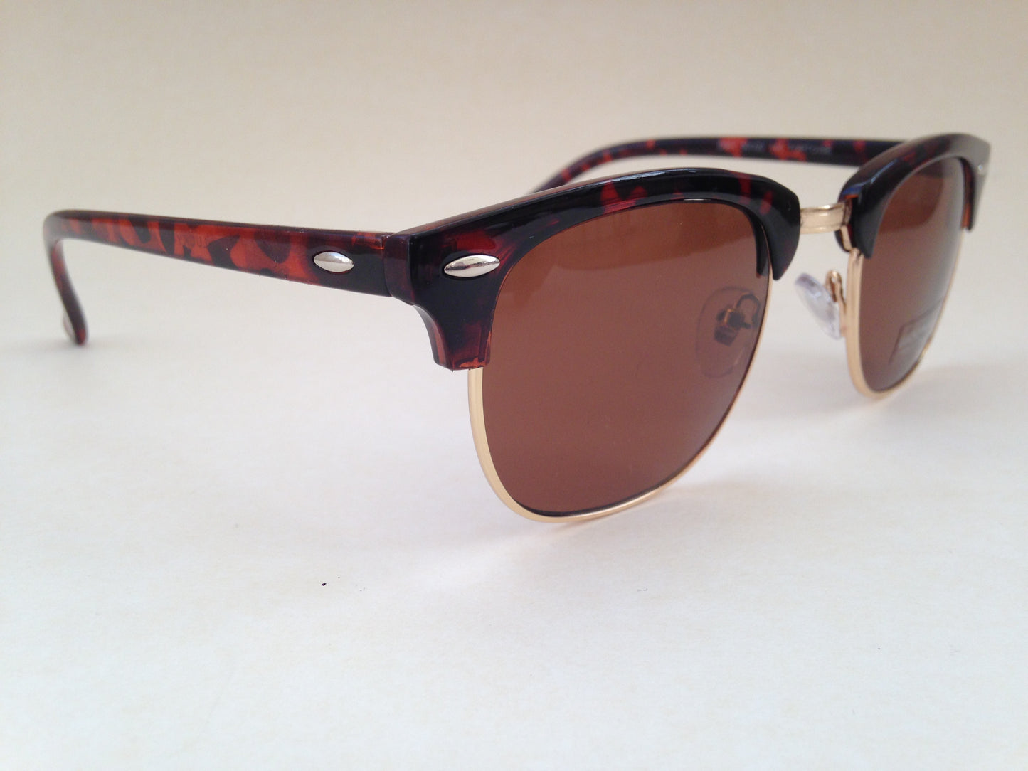Lucky Brand Mens Club Sunglasses D901 Square Horn Rim Brown Tortoise Gold New - Sunglasses