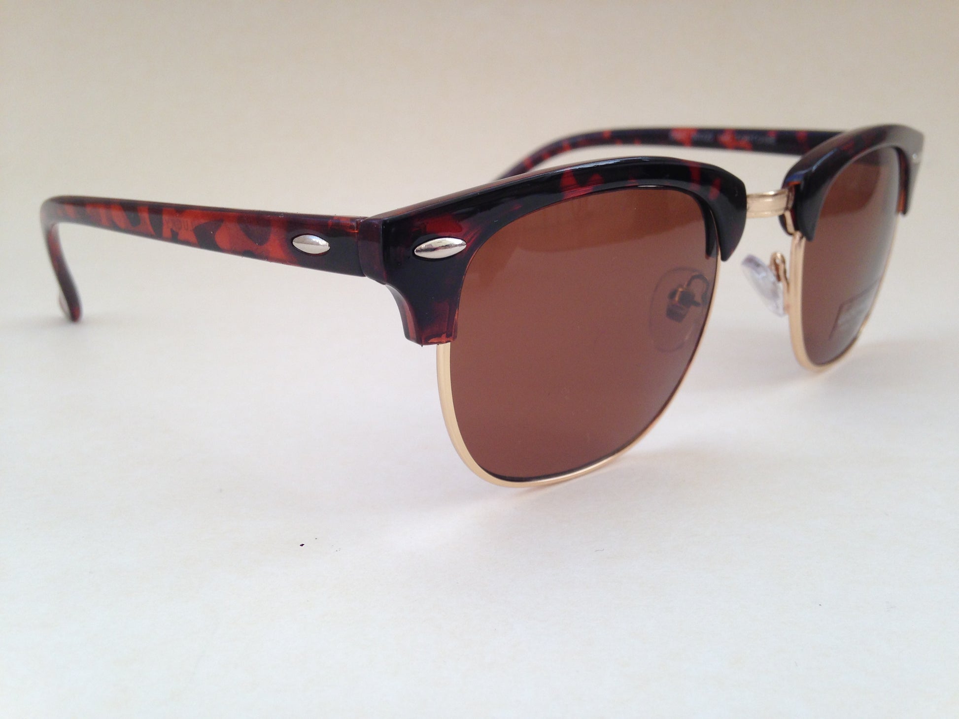 Lucky Brand Mens Club Sunglasses D901 Square Horn Rim Brown Tortoise Gold New - Sunglasses