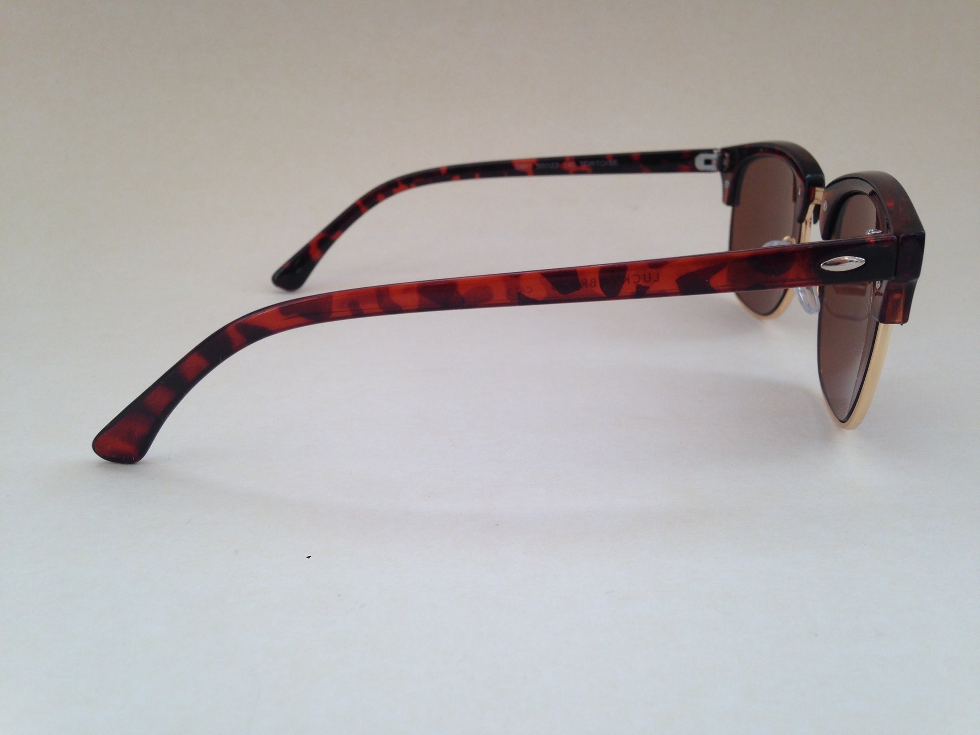 Lucky Brand Mens Club Sunglasses D901 Square Horn Rim Brown Tortoise Gold New - Sunglasses