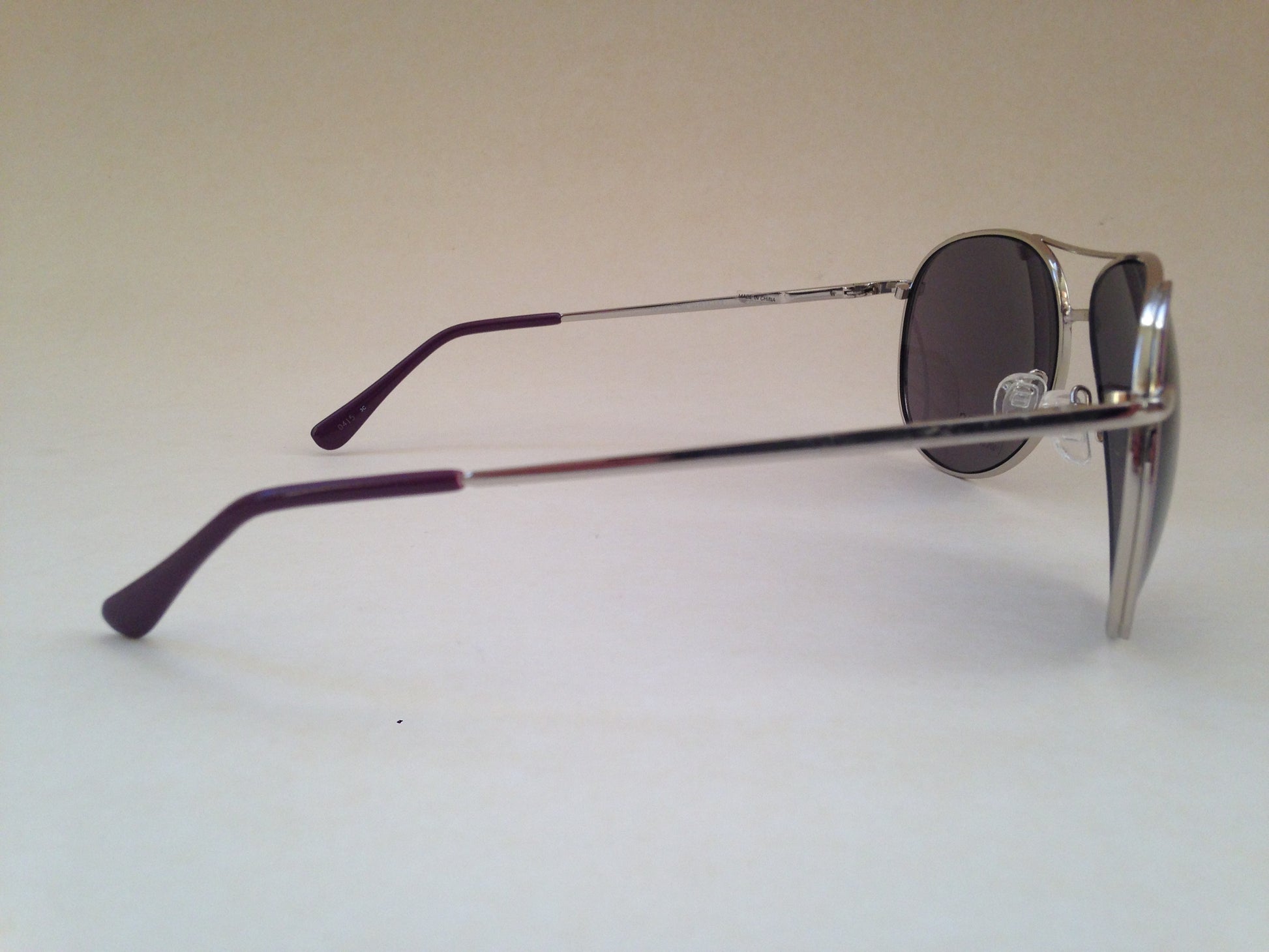 Guess Womens Aviator Sunglasses Gf0267 10A Silver Metal Frame Purple Gray Lens New - Sunglasses
