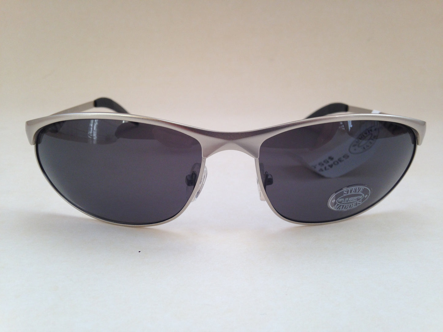 Steve Madden Polarized Sport Sunglasses Silver Metal Frame Gray Lens S3047P Slv - Sunglasses