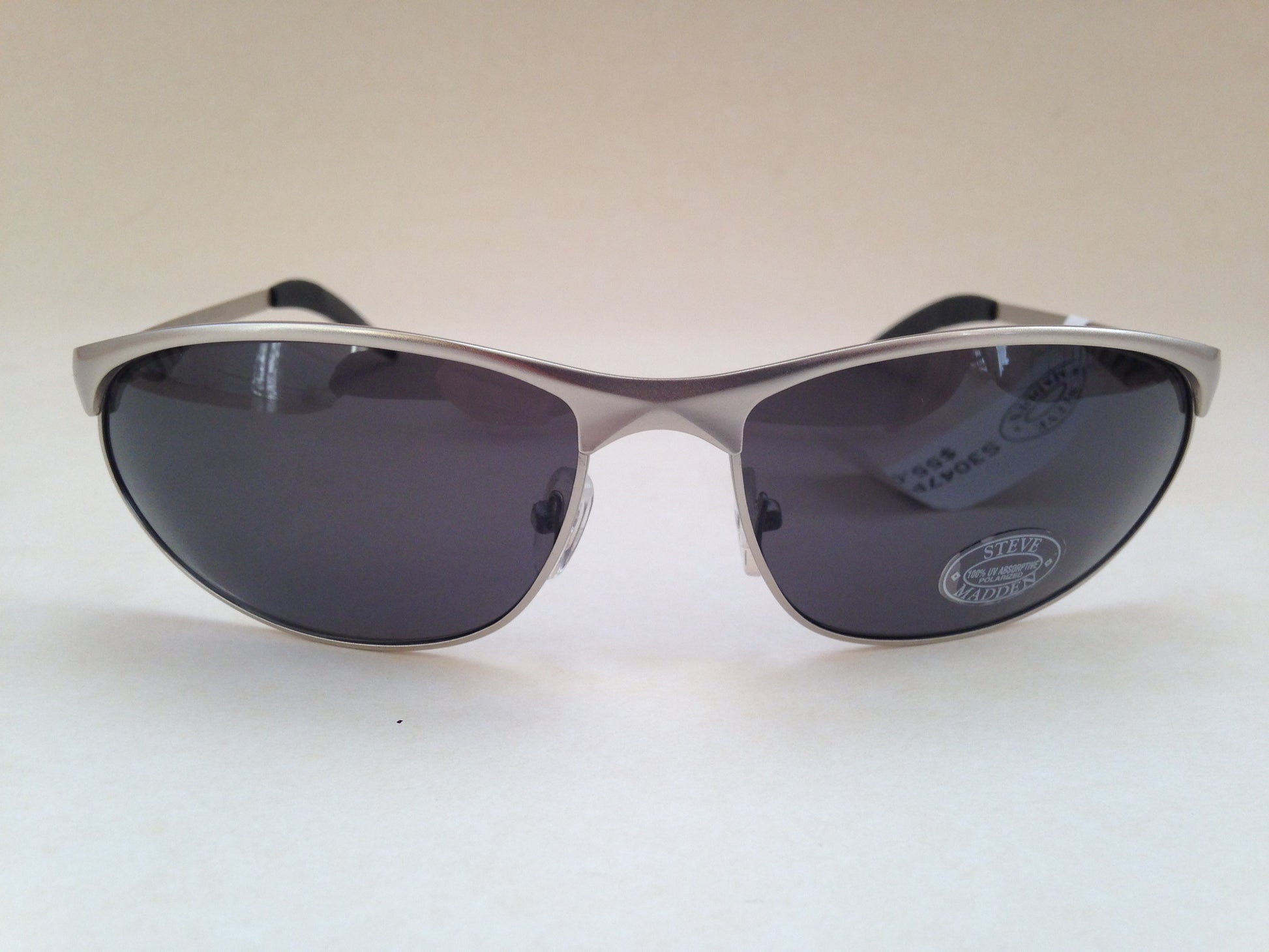 Steve Madden Polarized Sport Sunglasses Silver Metal Frame Gray Lens S3047P Slv - Sunglasses