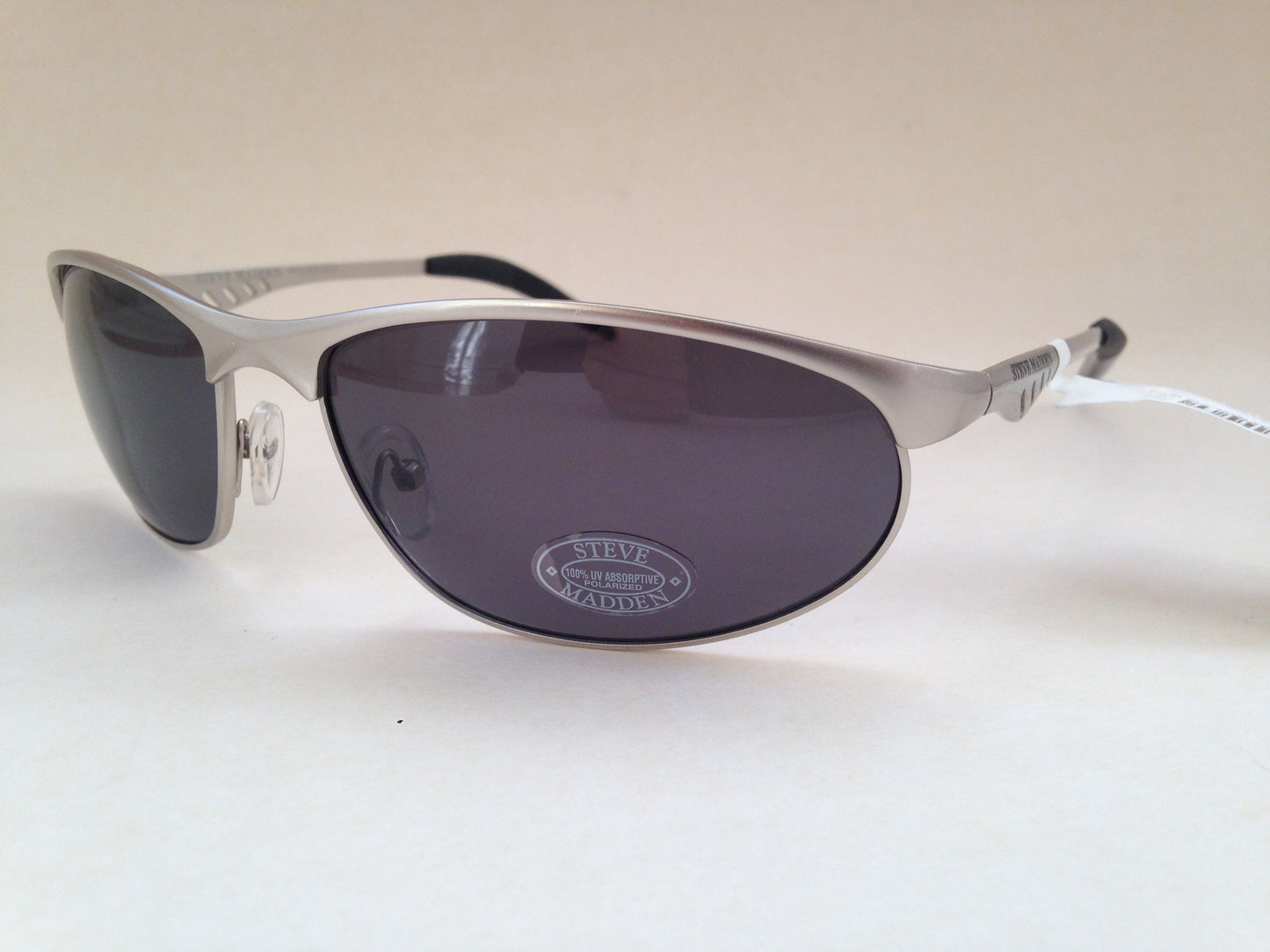 Steve Madden Polarized Sport Sunglasses Silver Metal Frame Gray Lens S3047P Slv - Sunglasses