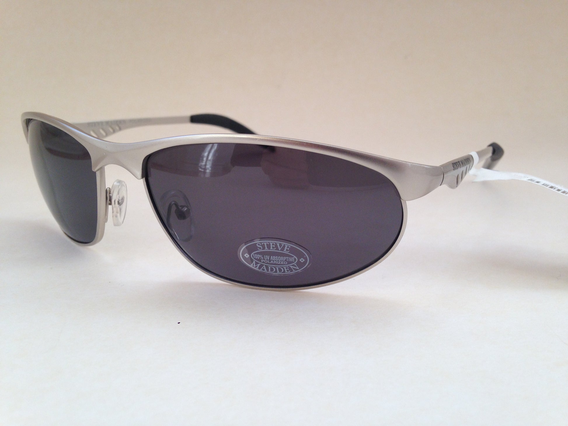 Steve Madden Polarized Sport Sunglasses Silver Metal Frame Gray Lens S3047P Slv - Sunglasses