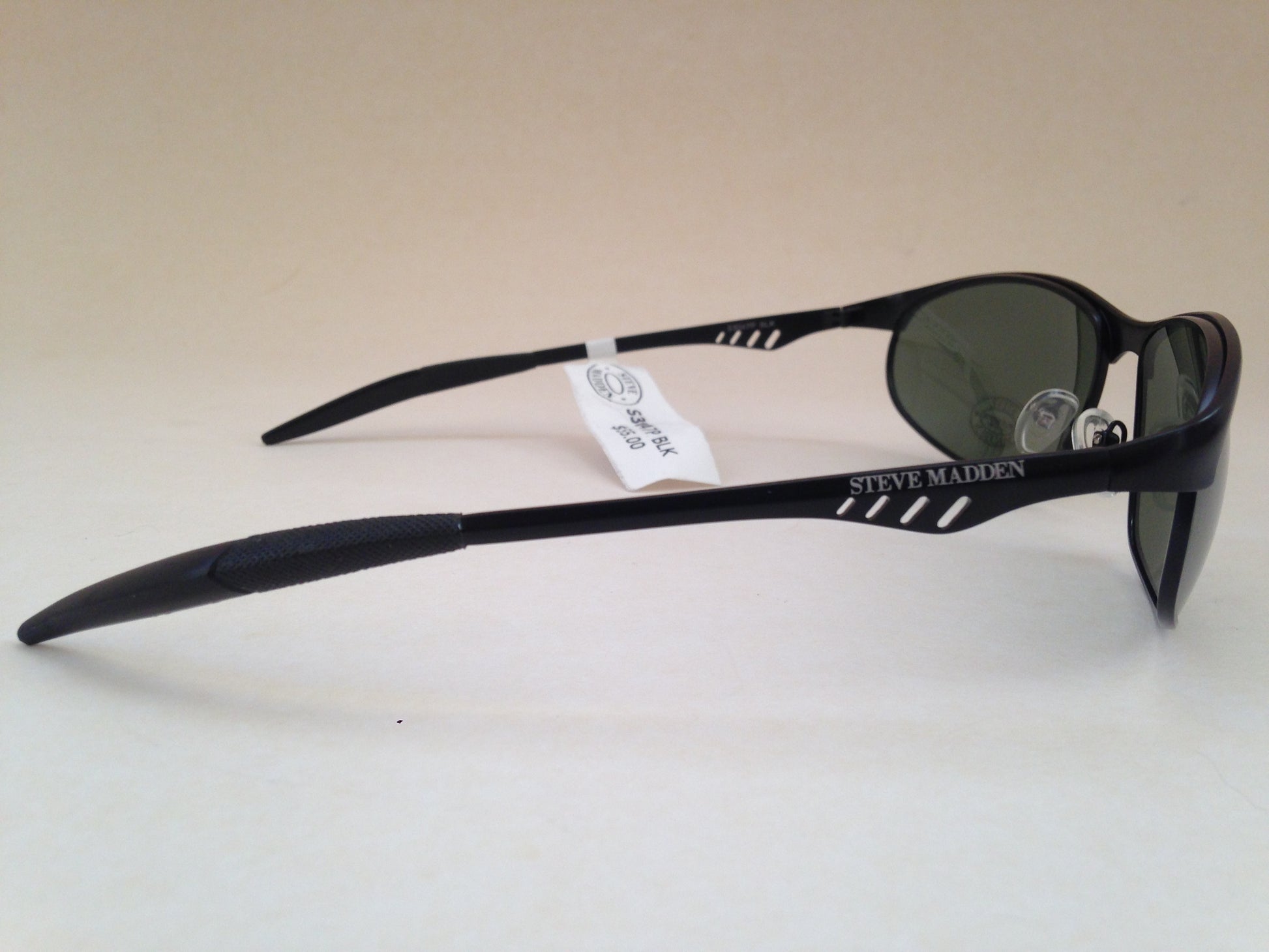 Steve Madden Sunglasses Polarized Sport Black Metal Frame Green Lens S3047P Blk - Sunglasses