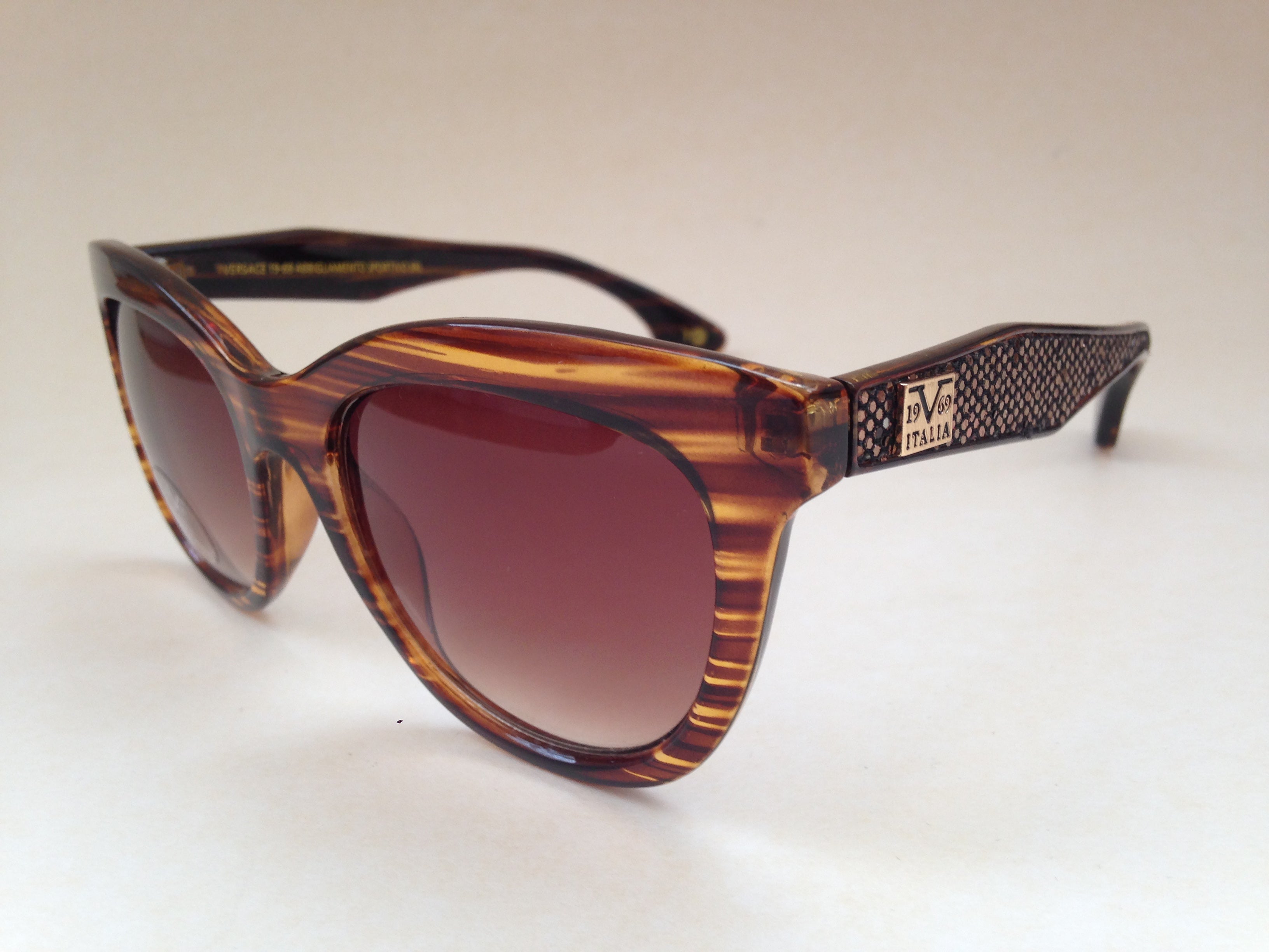 Versace 19V69 Italia VW114 Sunglasses Soft Round Gradient Lens Brown W –  TheSunglassFashion