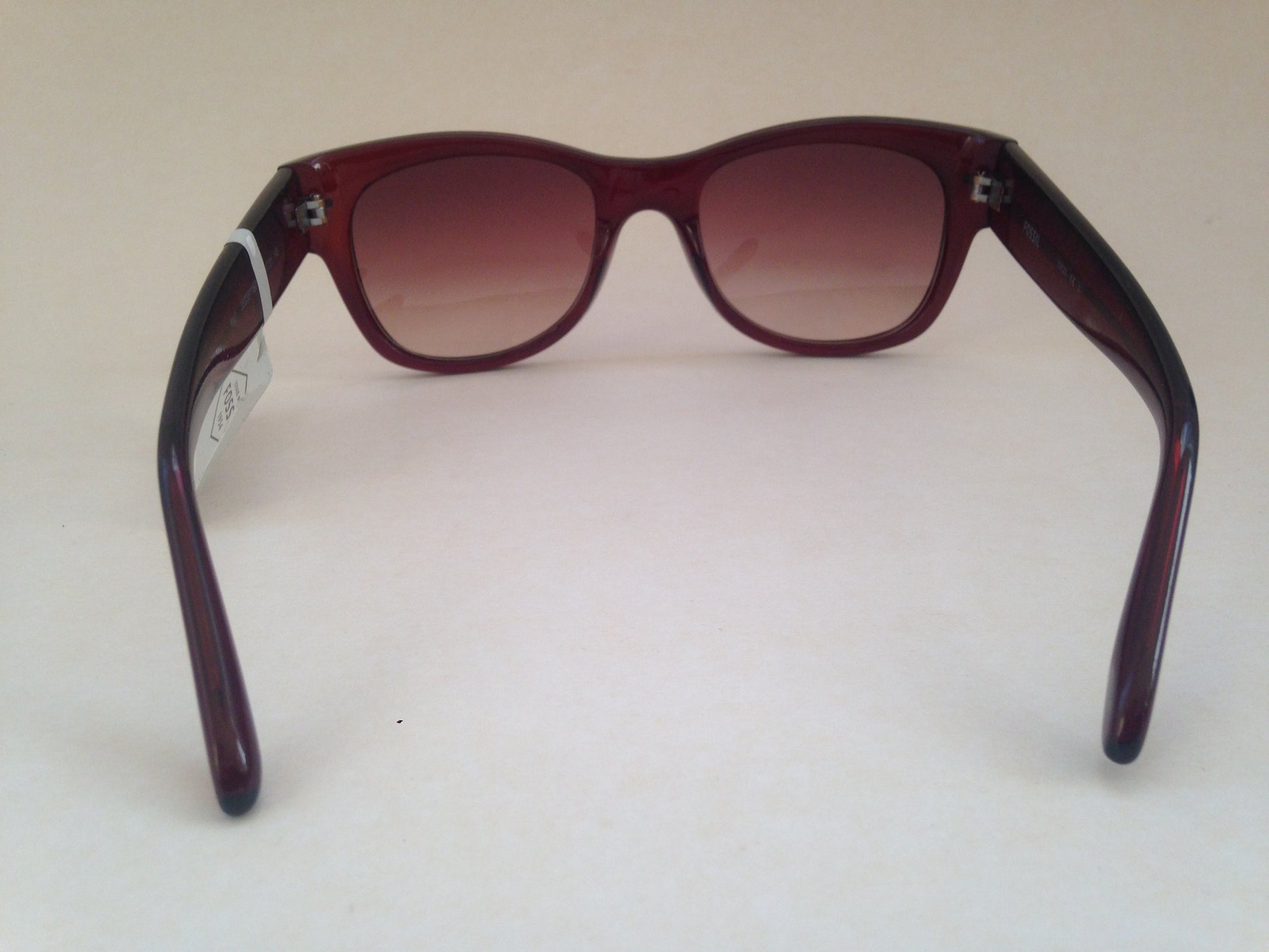 Fossil Square Sunglasses Dark Brown Clear Frame And Gradient Lens Fw17 51 - Sunglasses