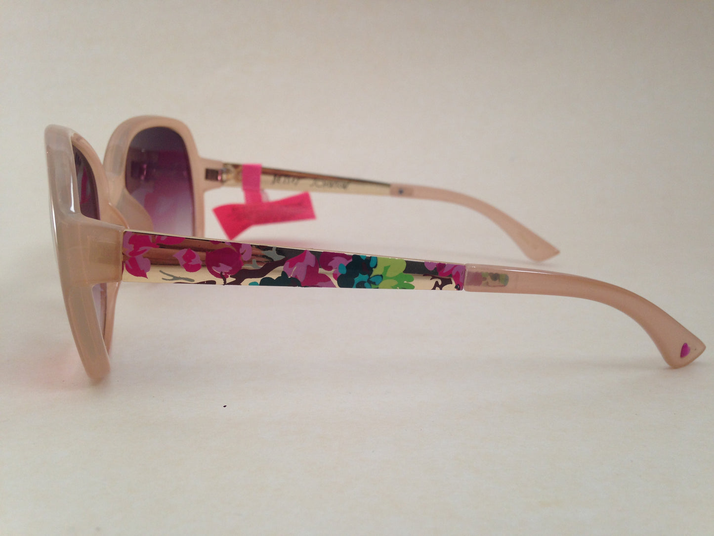 Betsey Johnson Bj863136 Butterfly Sunglasses New Authentic Brown Nude Flower Print Design - Sunglasses