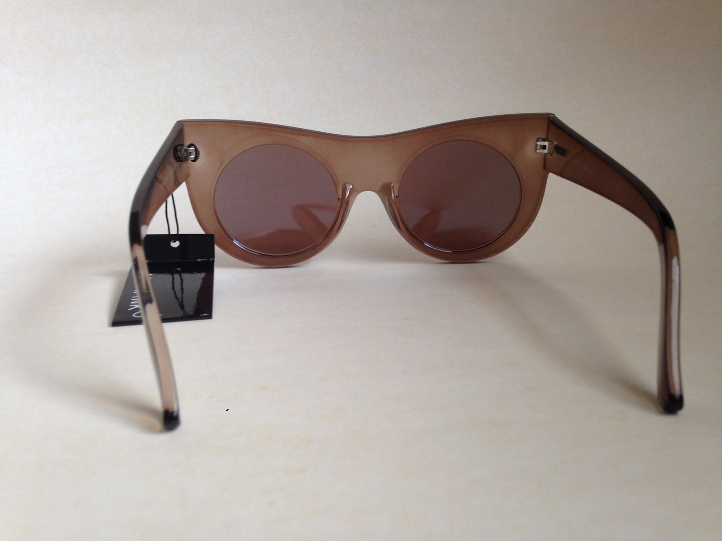 Minkpink Sunglasses New Authentic Double Cross Round Cat Eye Brown Blue Mirror - Sunglasses